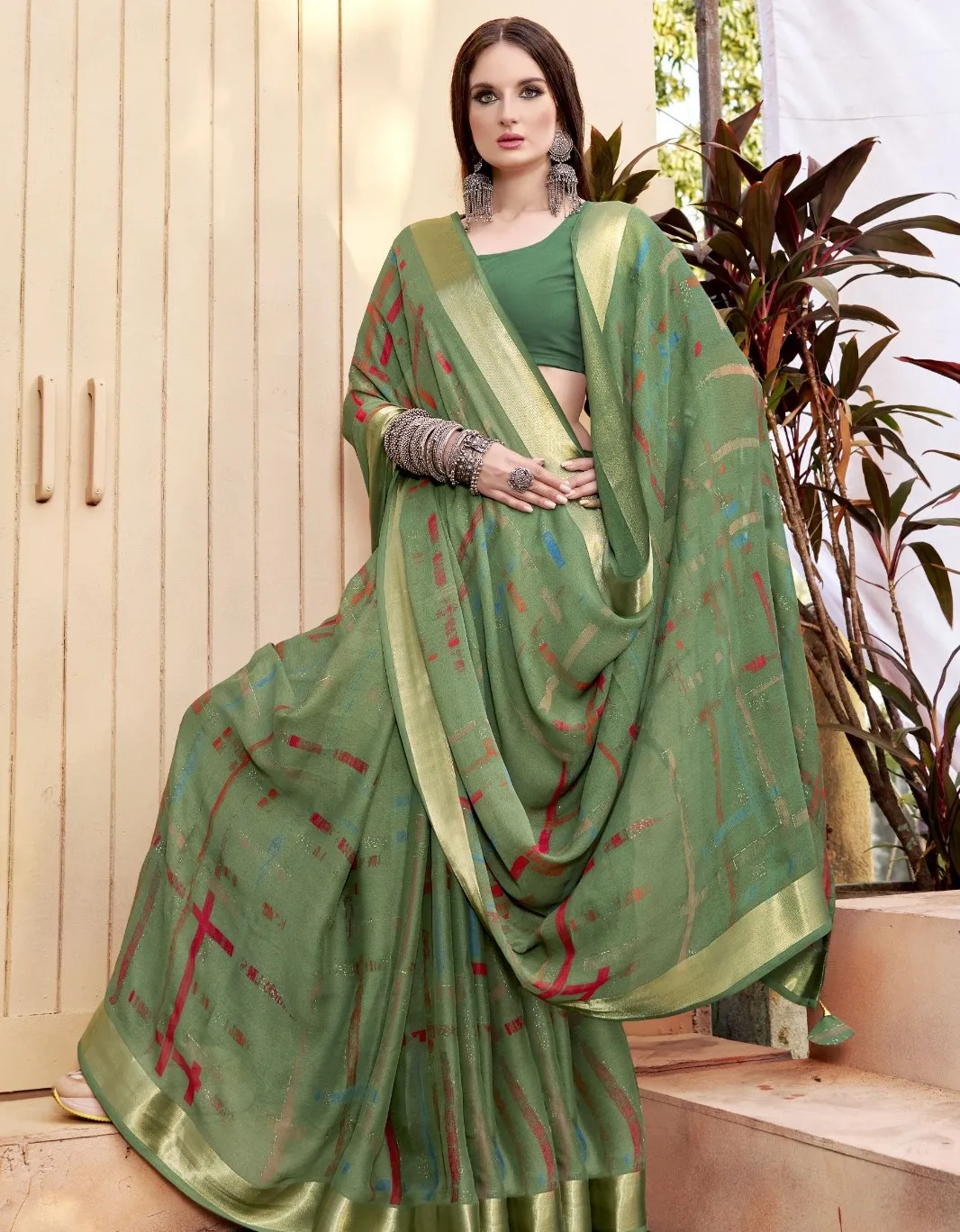 Kizza-09 Shimmer Georgette Wholesale Fancy Sarees Collection