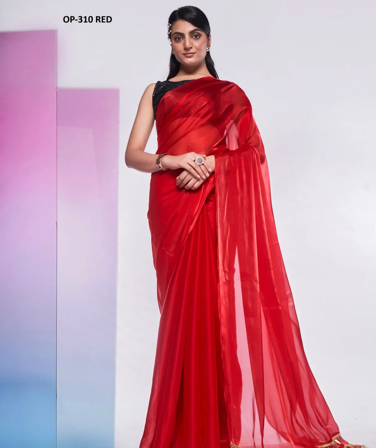 Laxminam OP-310 Red Jimmy Choo Wholesale Fancy Sarees Collection