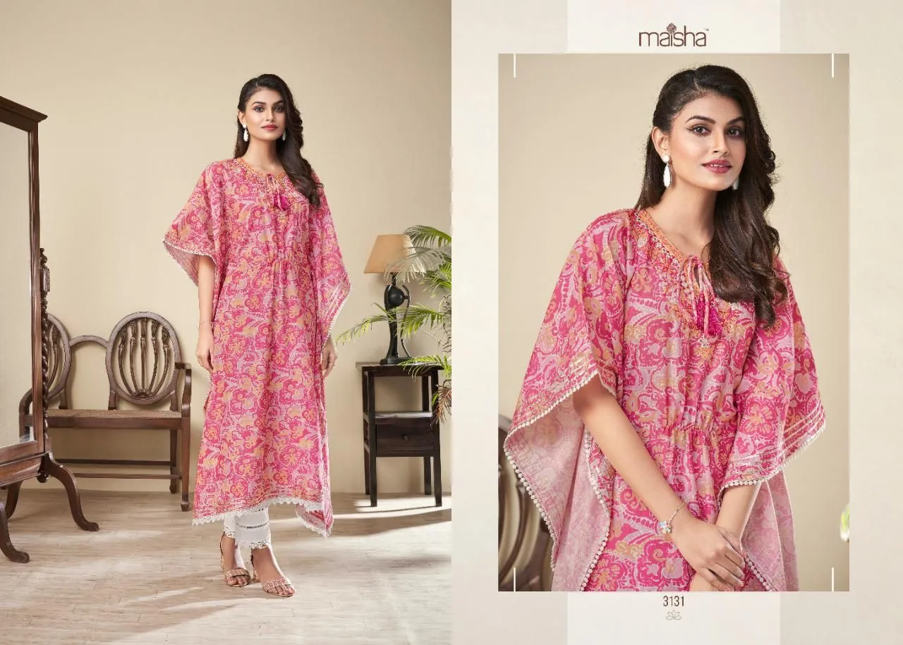 Maisha Nazhmee Pure Silk Wholesale Fancy Kaftan Collection - Image 6