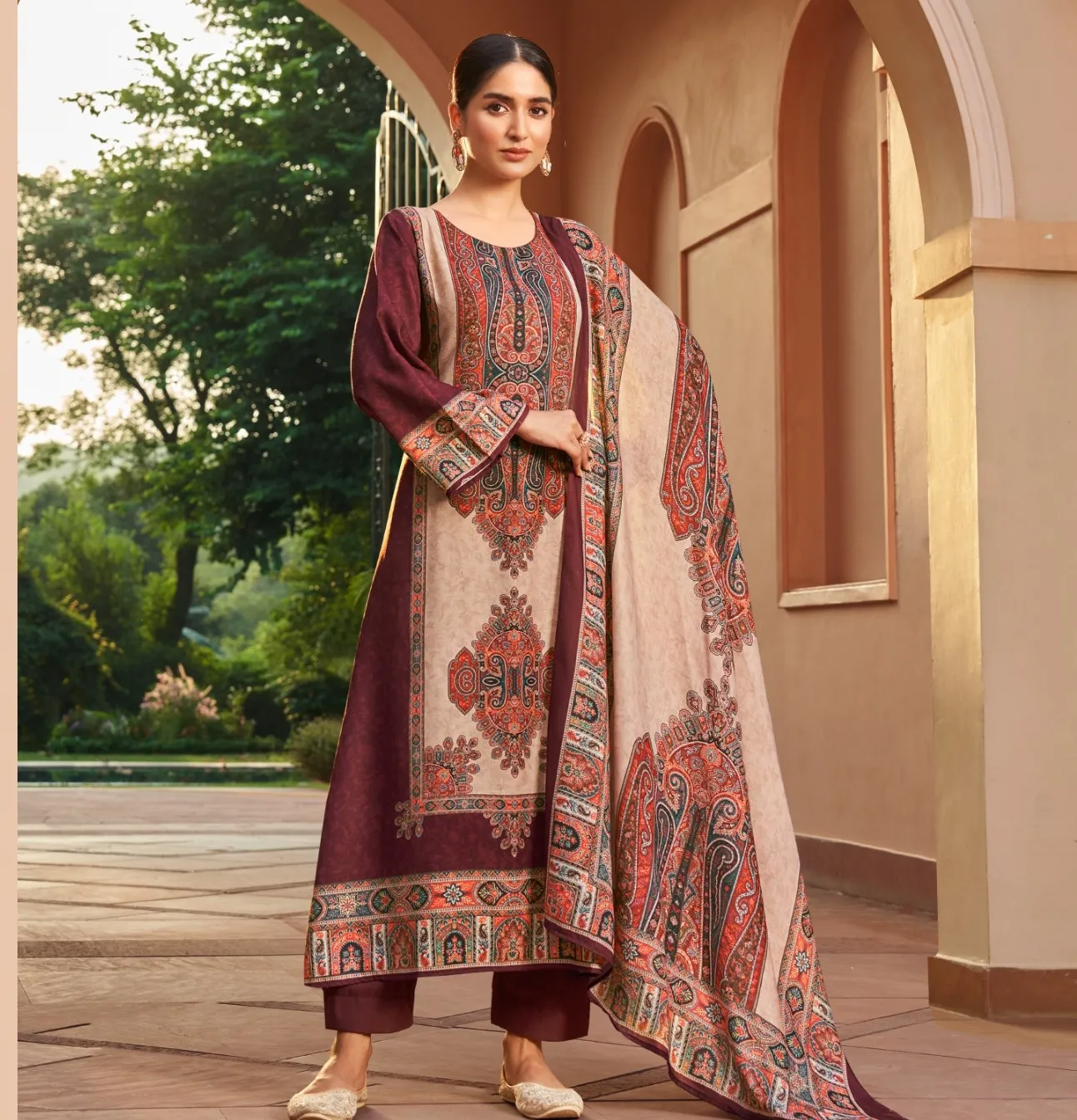 Mumtaz Shiringar Viscose Pashmina Digital Printed Wholesale Fancy Salwar Suit Collection