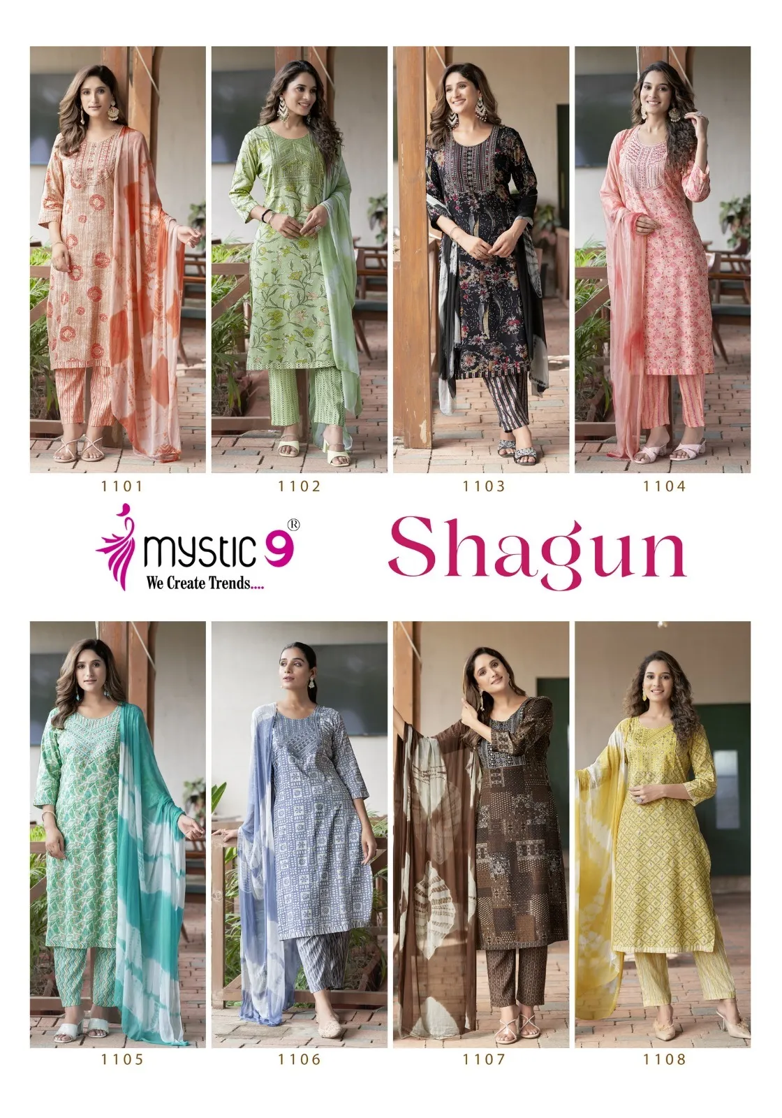 Mystic 9 Shagun Vol 11 Rayon Capsule Foil Print Wholesale Readymade Salwar Suit Collection - Image 2