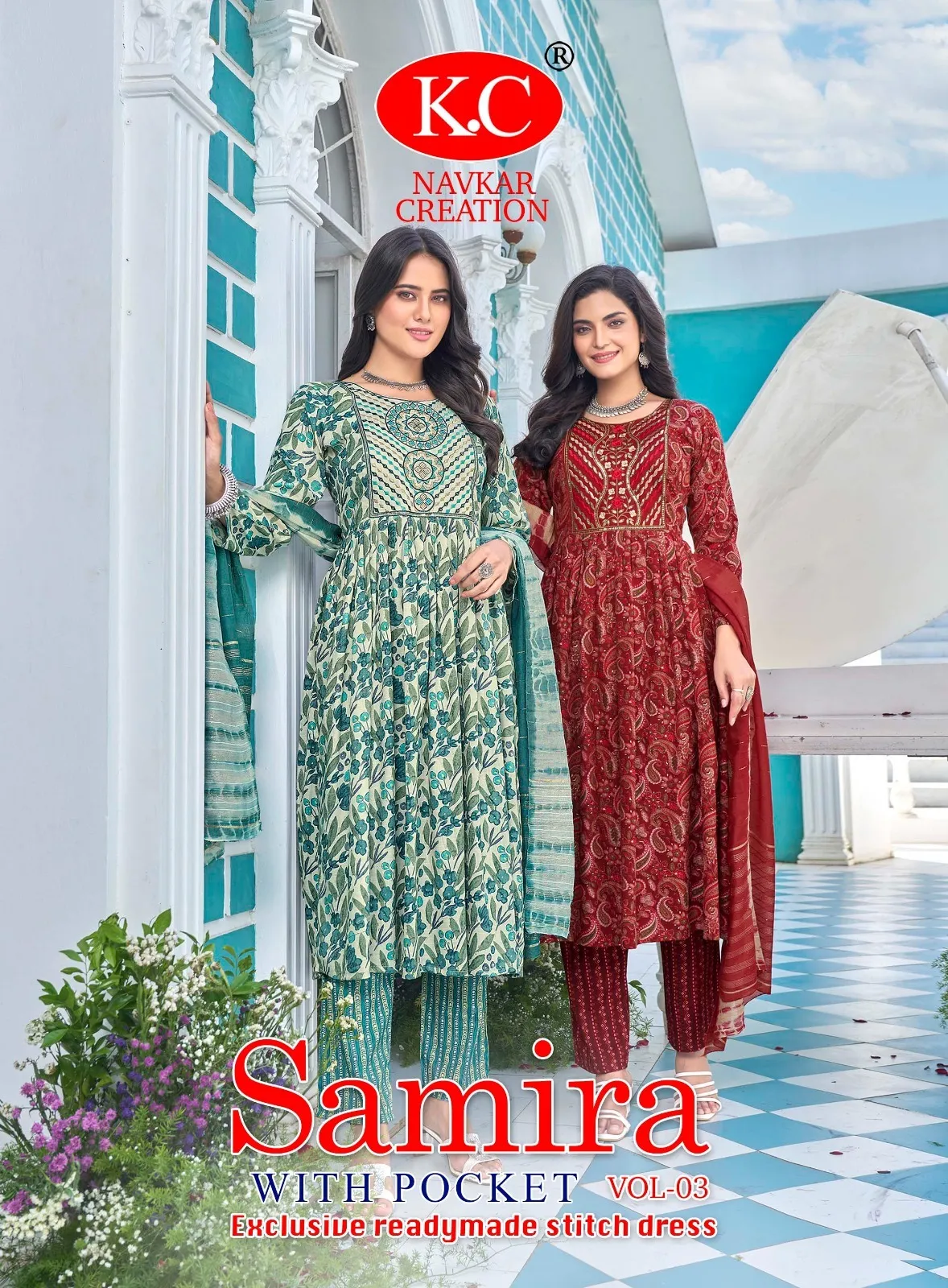 Navkar Samira Vol 3 Capsul Foil Print Wholesale Readymade Salwar Suit Collection