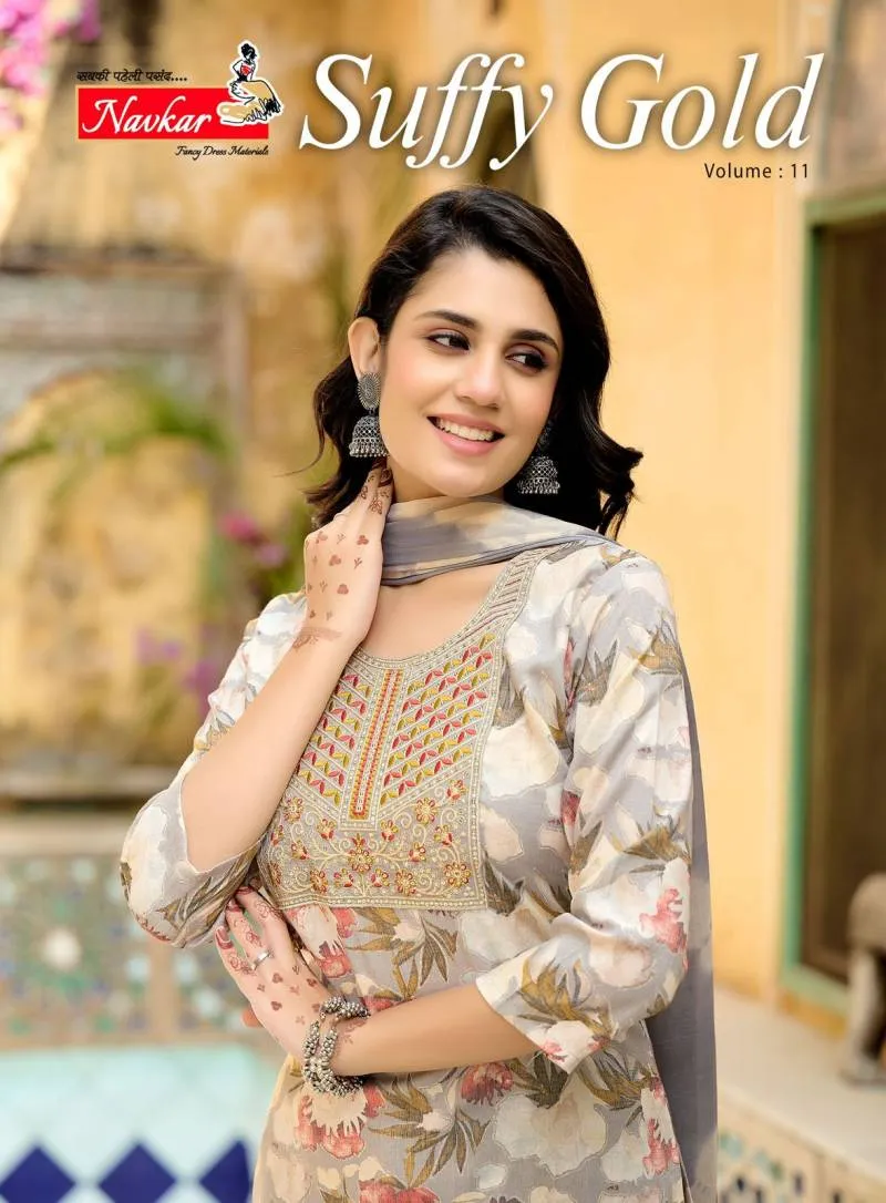Navkar Suffy Gold 11 Rayon Foil Printed Wholesale Readymade Salwar Suit Collection