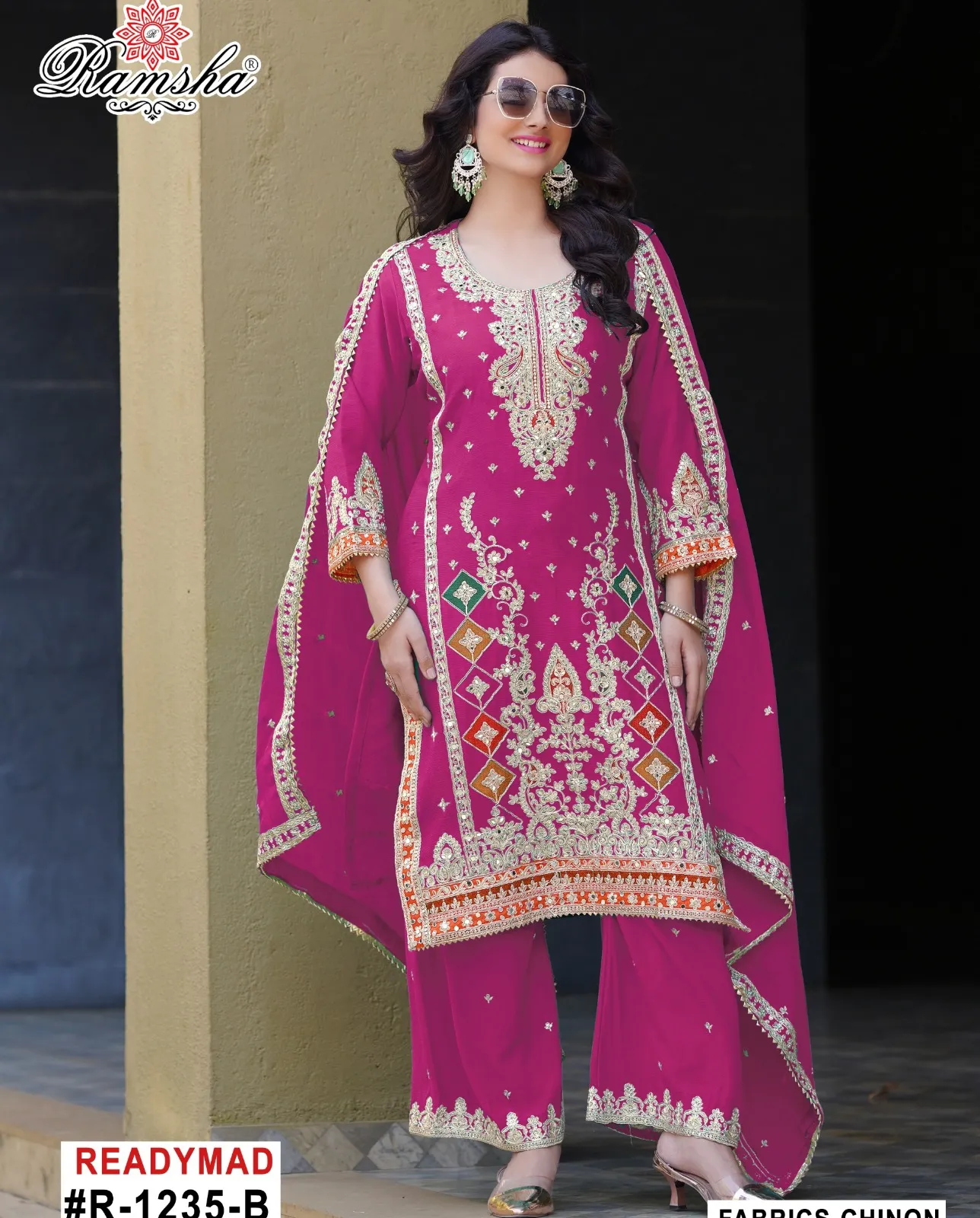 Ramsha R-1235 Nx Chinon Wholesale Pakistani Salwar Suit Collection
