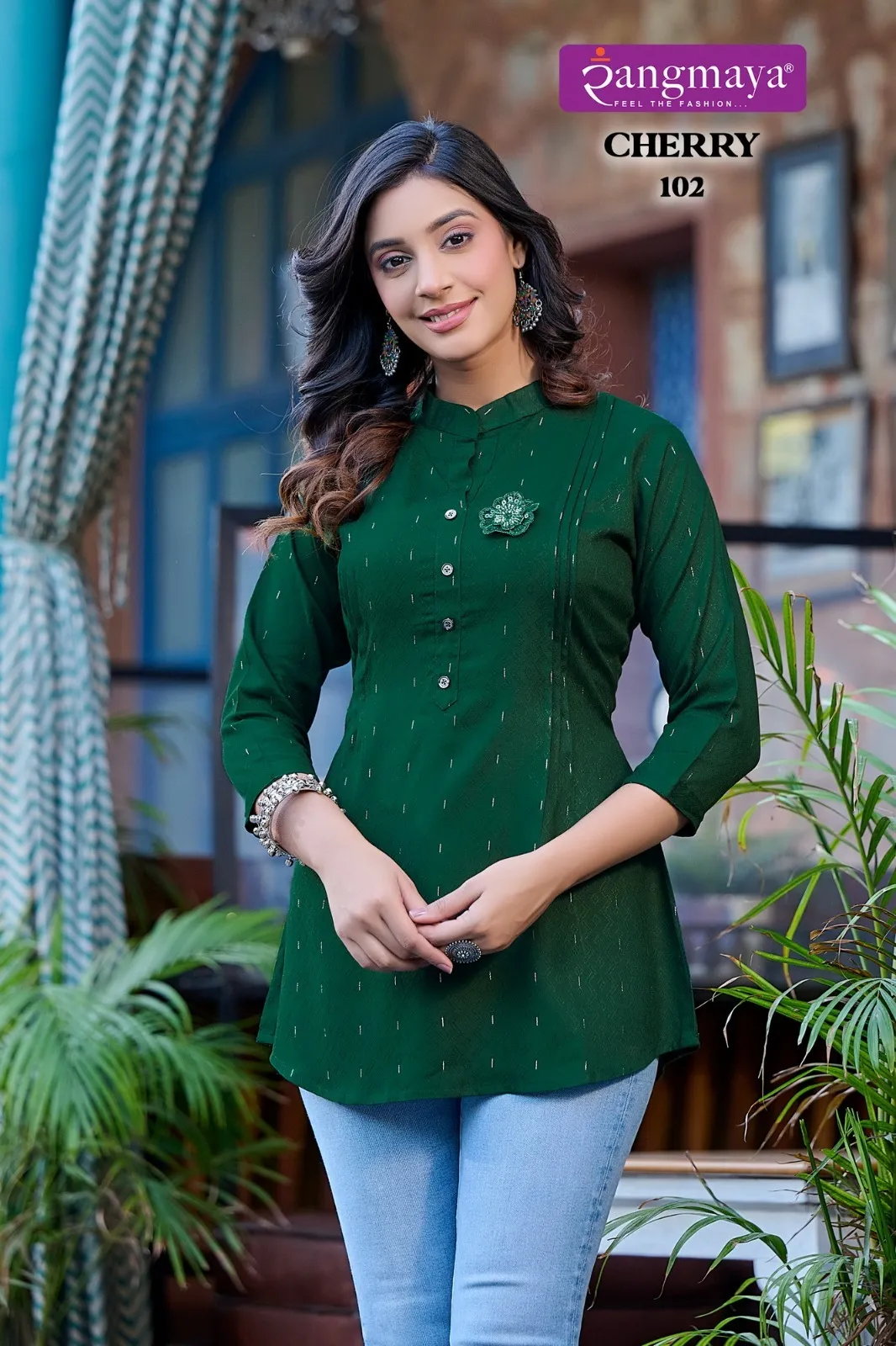 Rangmaya Cherry Rayon Wholesale Tunic Top Collection - Image 5