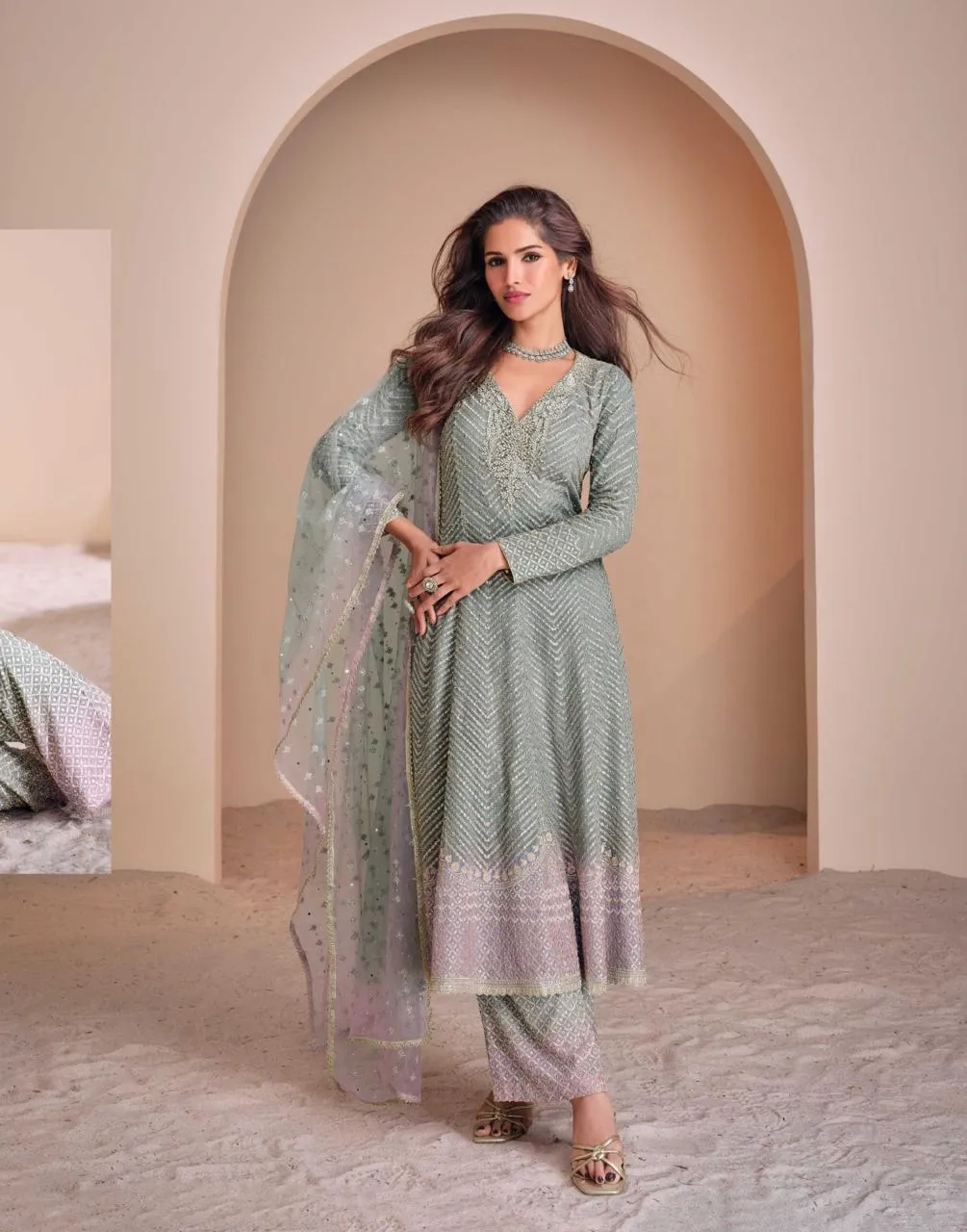 Sayuri Designer Aayna Real Georgette Wholesale Designer Salwar Suit Collection - Image 2
