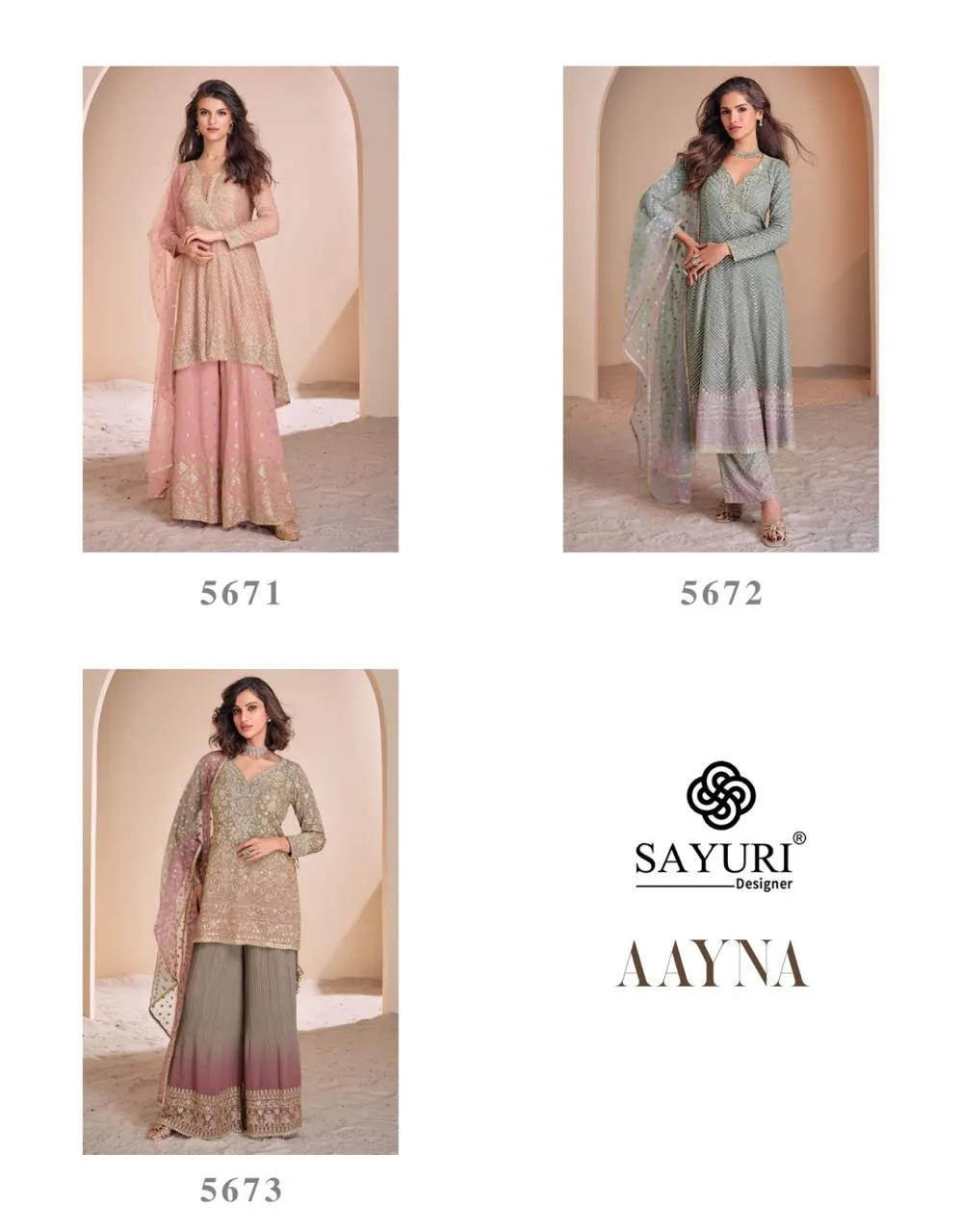 Sayuri Designer Aayna Real Georgette Wholesale Designer Salwar Suit Collection - Image 4