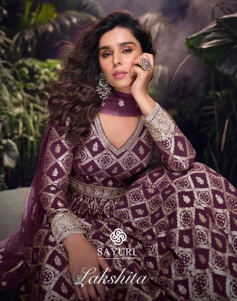 Sayuri Lakshita Viscose Jacquard Silk Wholesale Designer Gown With Dupatta Collection