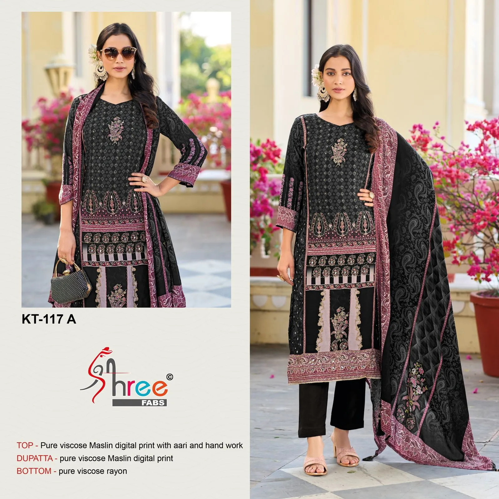 Shree Kt 117 Viscose Maslin Digital Printed Wholesale Pakistani Salwar Suit Collection - Image 5