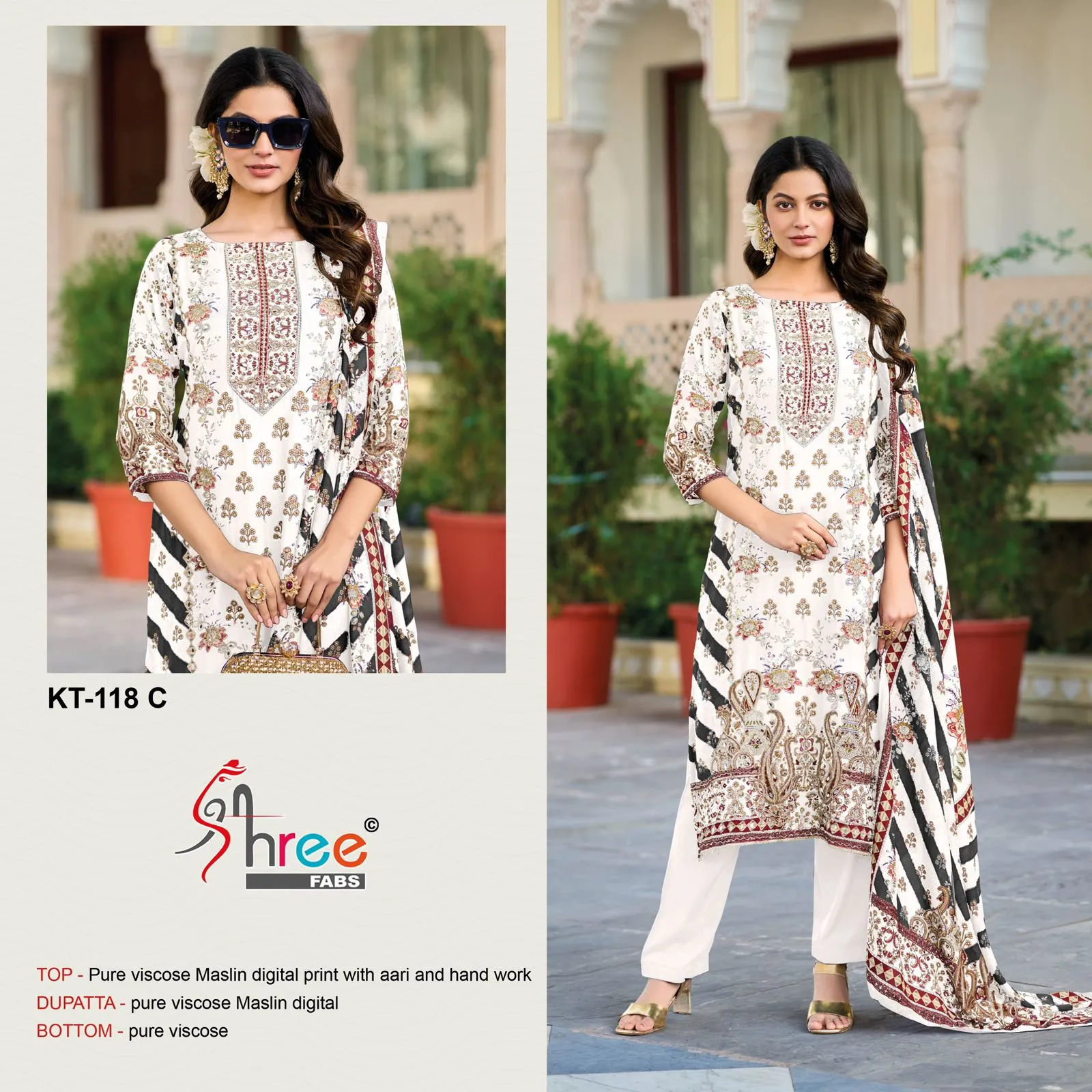 Shree Kt 118 Viscose Maslin Digital Printed Wholesale Pakistani Salwar Suit Collection - Image 5