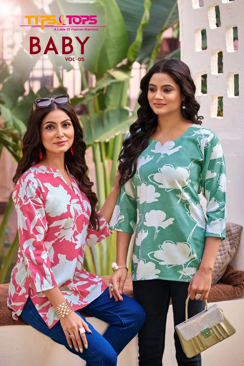 Tips And Tops Baby Vol 5 Rayon Printed Wholesale Western Top Collection