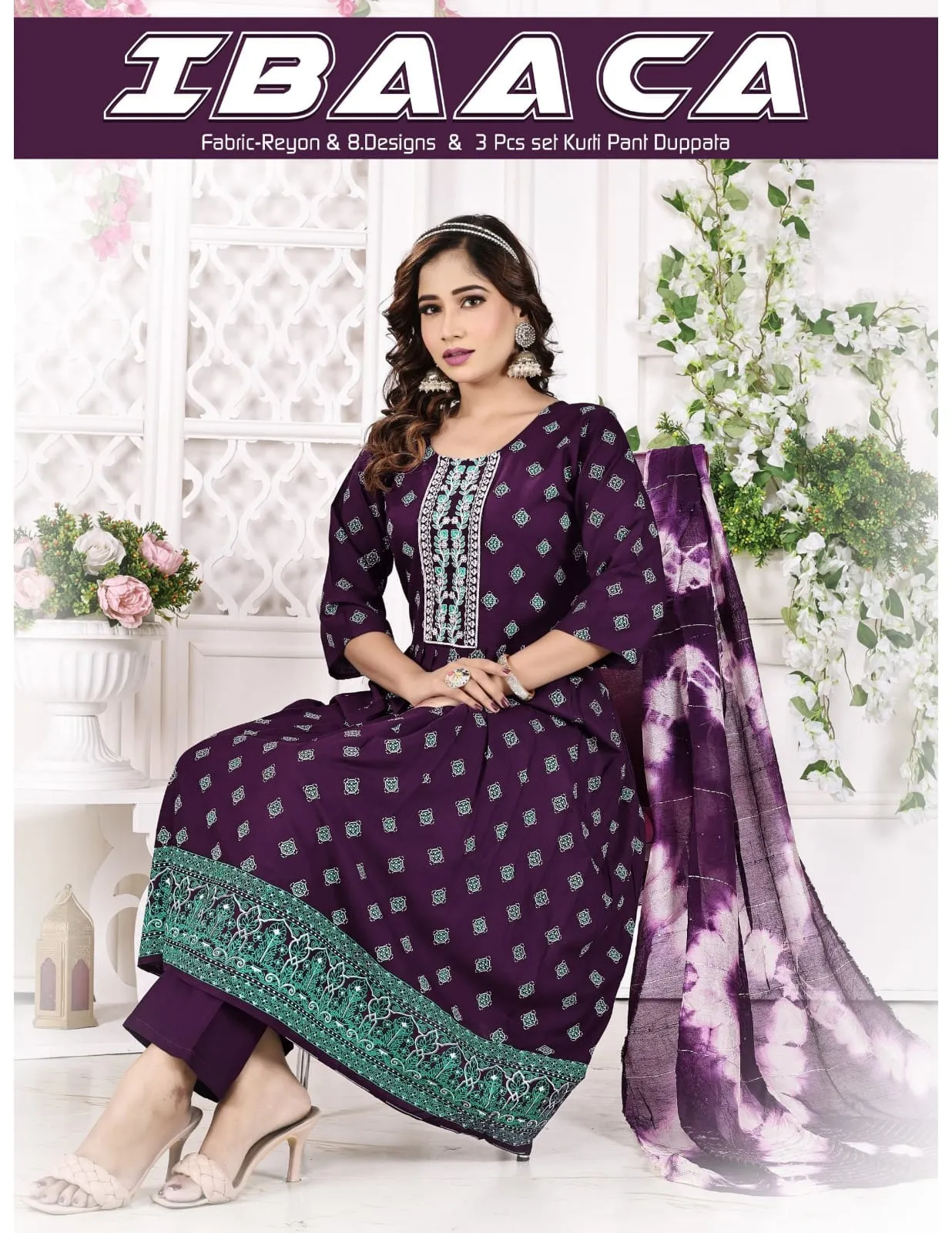 Trendy Ibaaca Rayon Screen Print Wholesale Readymade Salwar Suit Collection