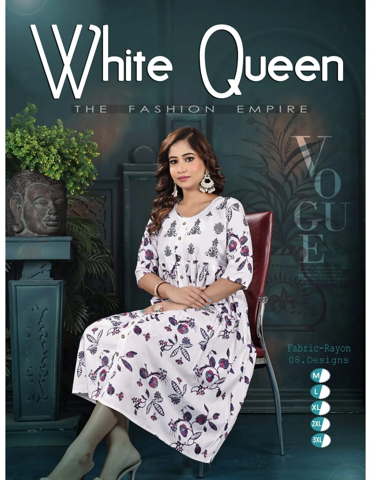 Trendy White Queen Vol.6 Rayon Wholesale Kurtis Collection