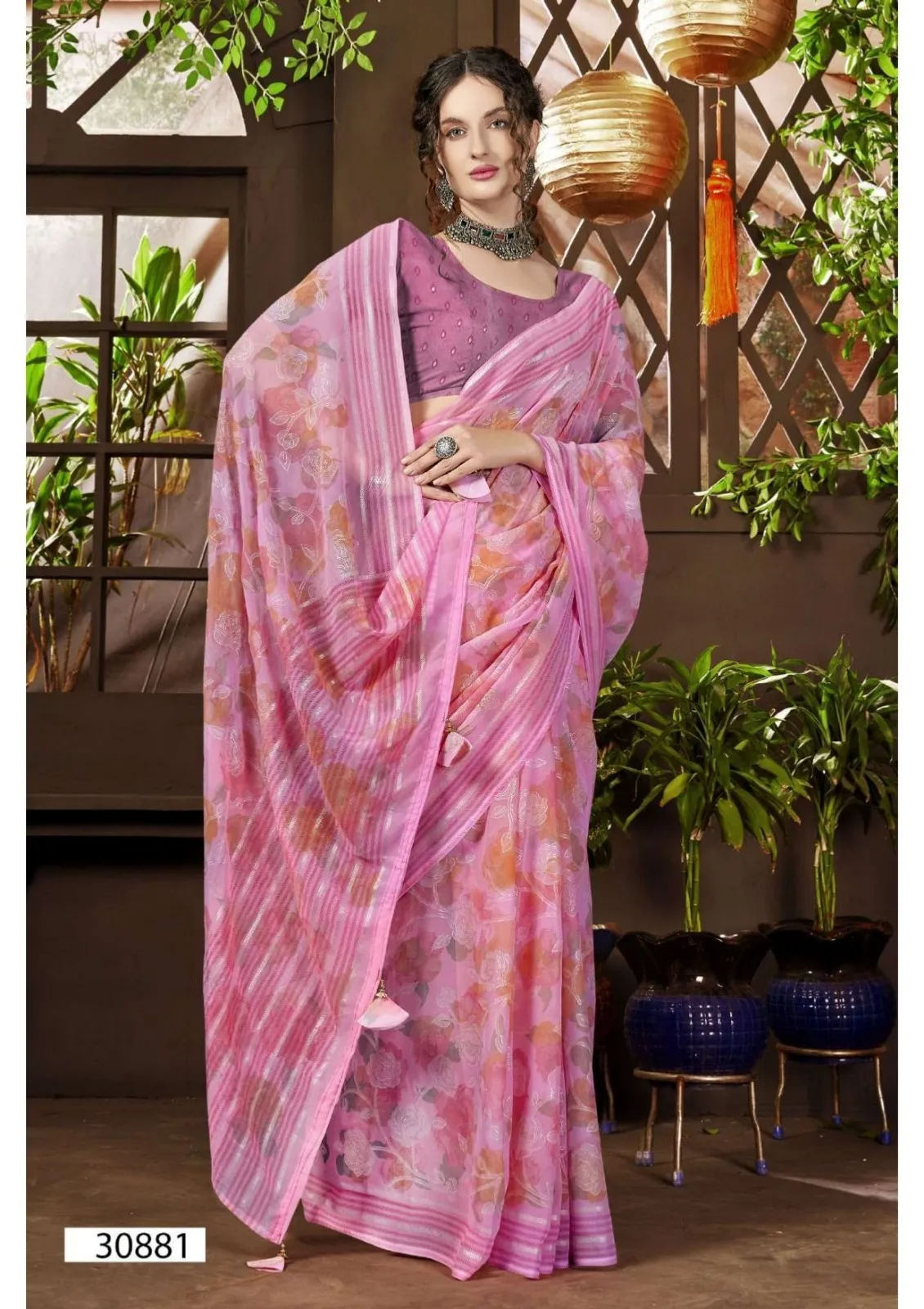 Vallabhi Prints Kimora-13 Georgette Wholesale Fancy Sarees Collection — Wholesale Sarees, Vallabhi Prints wholesale from Surat - Gallery Image 2