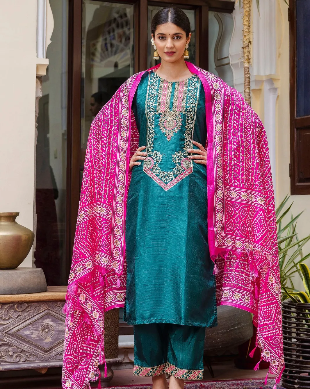 Vardan Ethnic Preet Silk Blend Wholesale Readymade Salwar Suit Collection