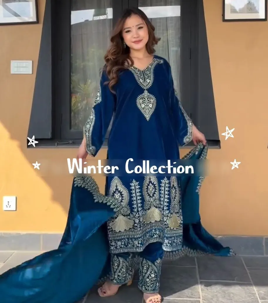 Vardan Ethnic SRK-5110 Heavy Viscose Velvet Wholesale Designer Readymade Winter Collection