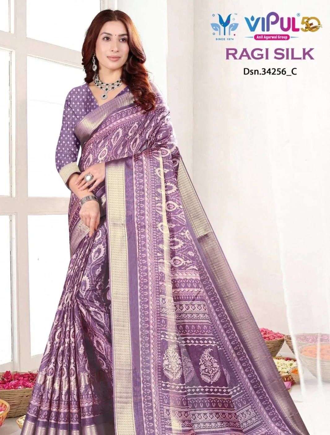 Vipul 34256 colour's Silk Wholesale Fancy Sarees Collection