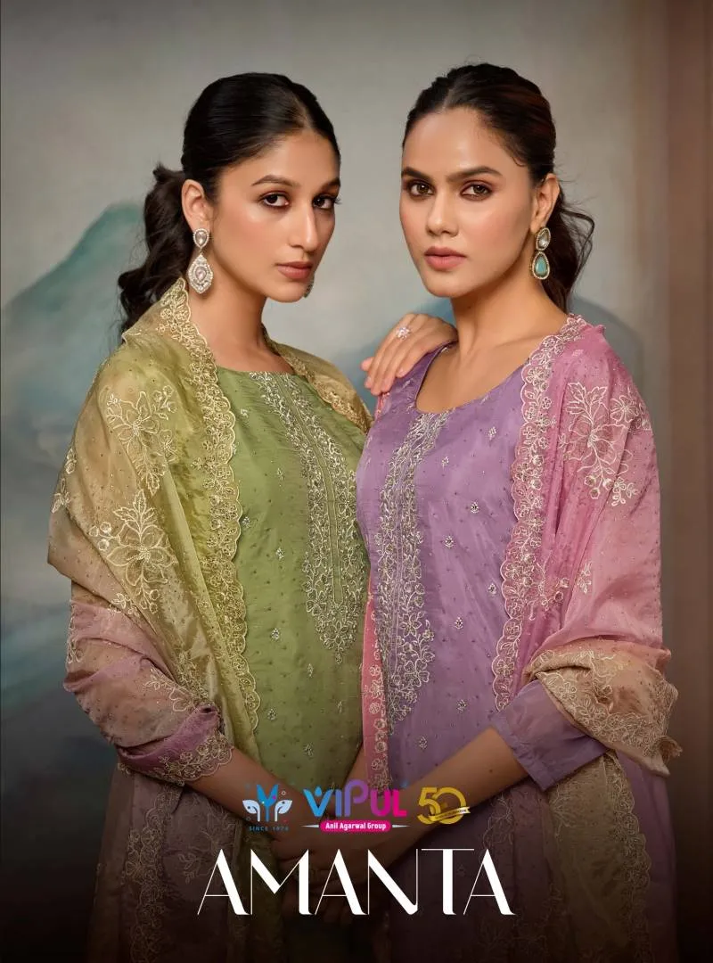 Vipul Amanta Organza Wholesale Designer Salwar Suit Collection