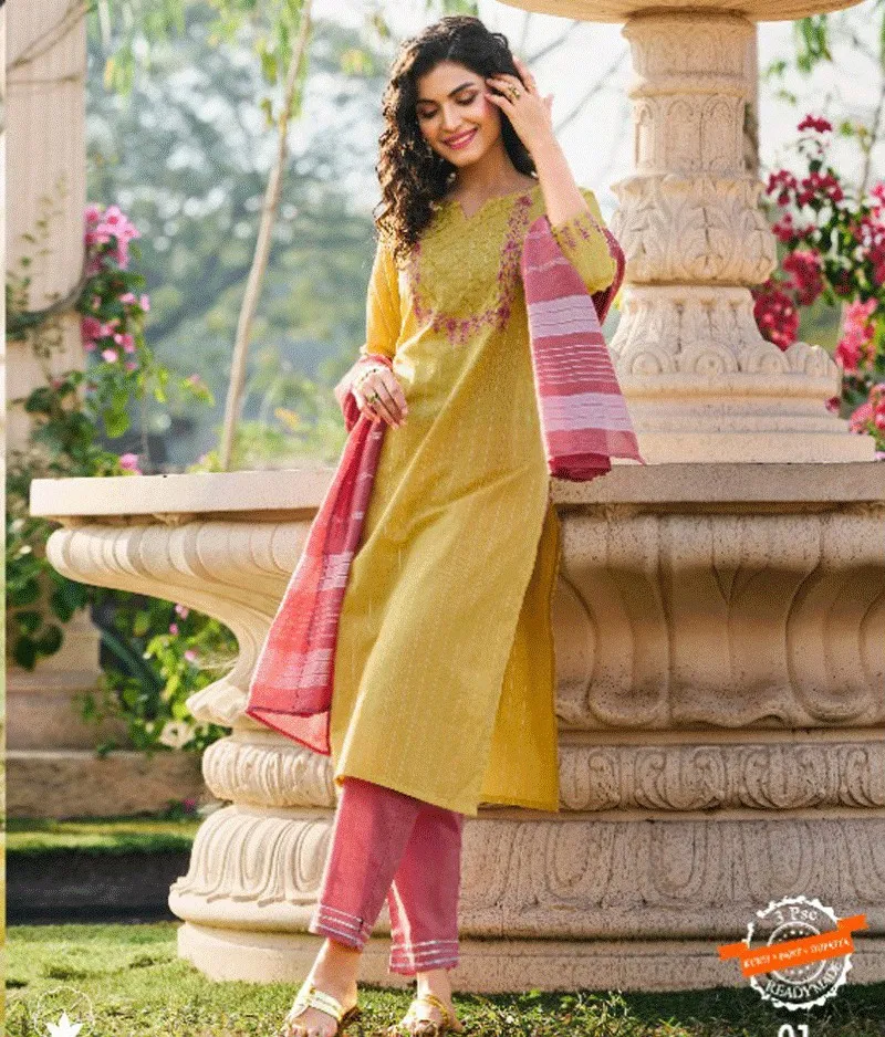 100 Miles Aarshi 2 Cotton Wholesale Fancy Kurtis Collection