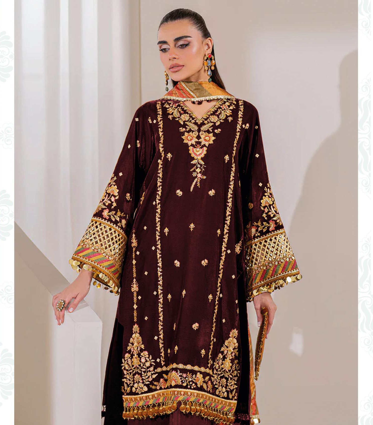 Deepsy Velvet 24 Series 32216 A To D Velvet Wholesale Pakistani Winter Salwar Suit Catalog