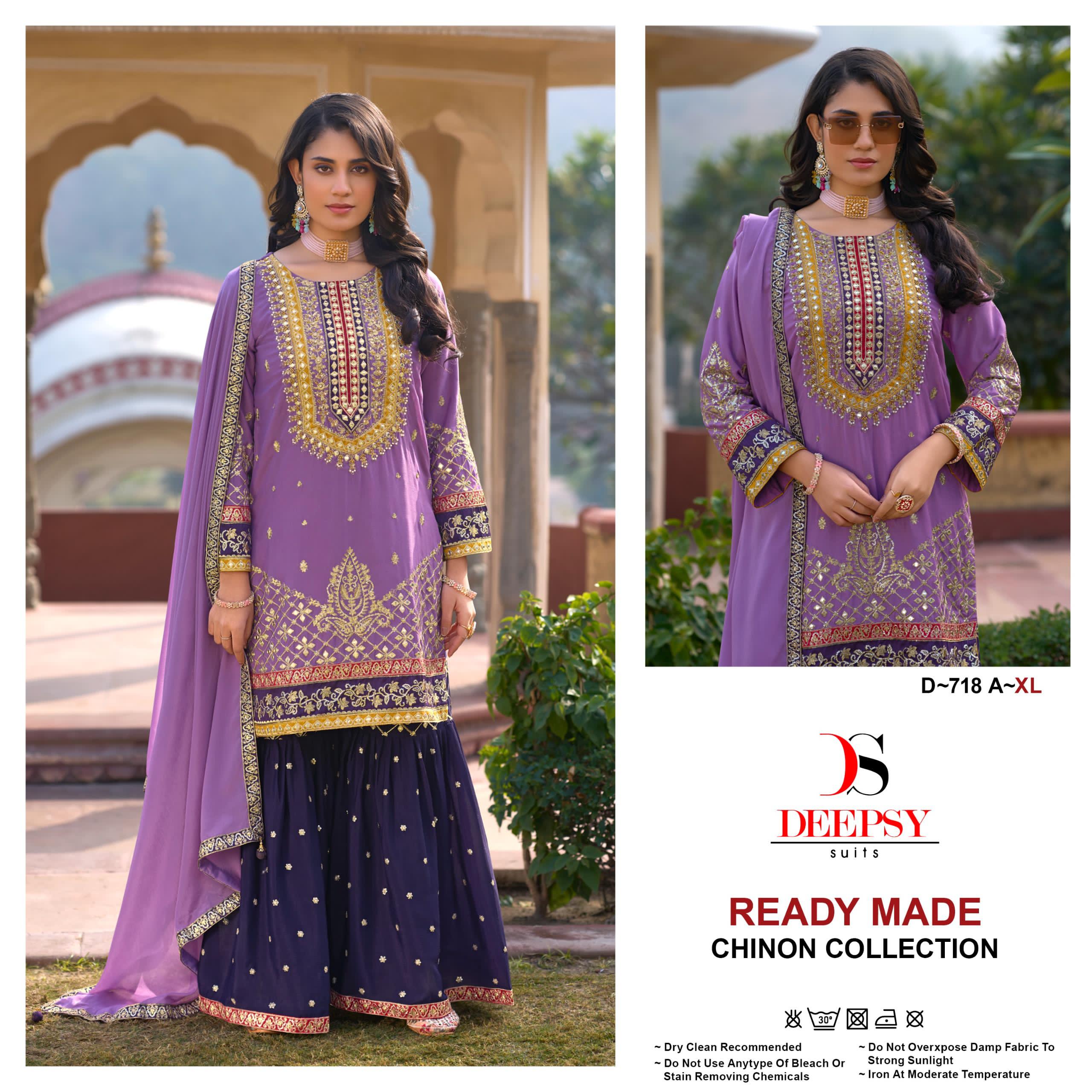 Deepsy D 718 Embroidered Wholesale Readymade Pakistani Salwar Suit Catalog - Image 2