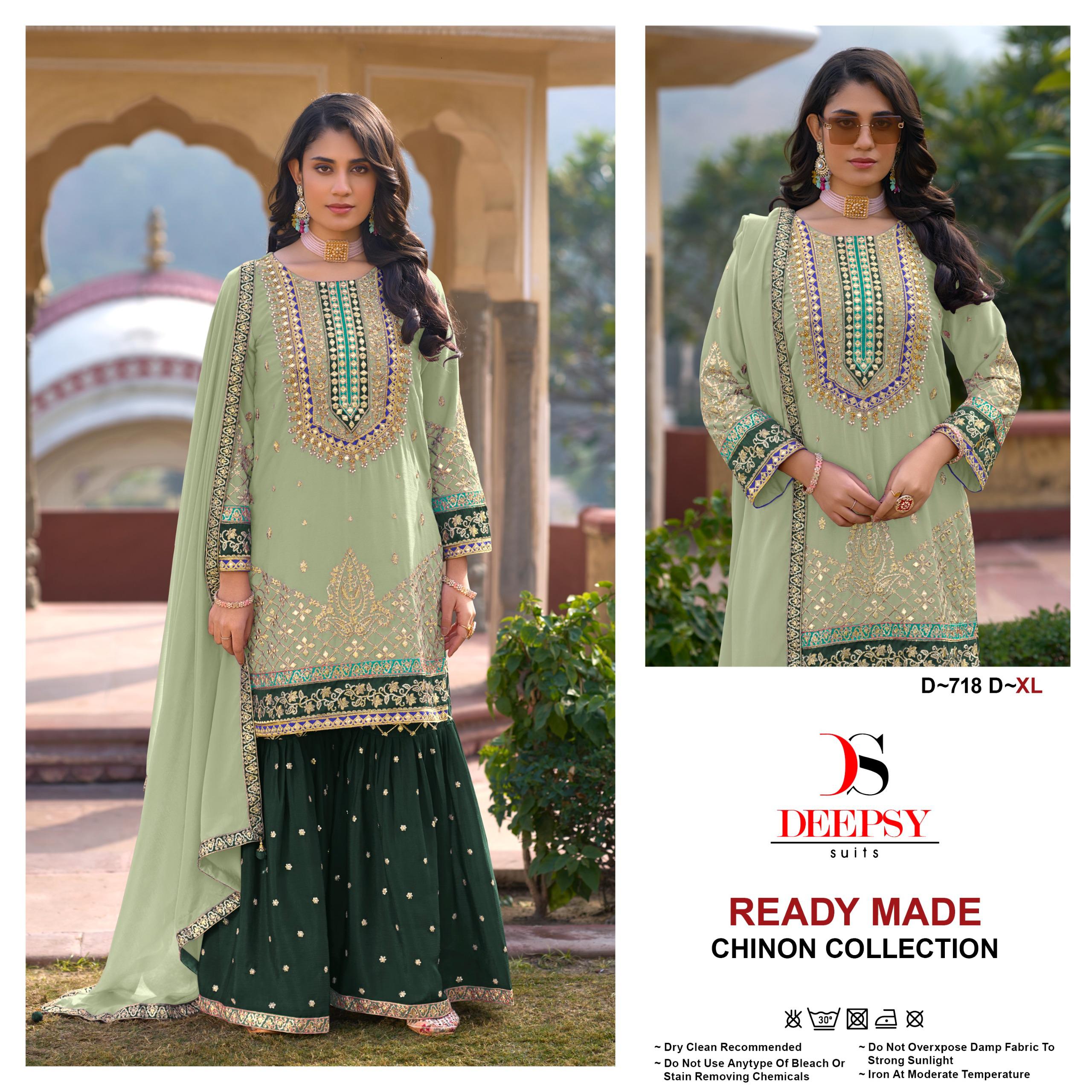 Deepsy D 718 Embroidered Wholesale Readymade Pakistani Salwar Suit Catalog - Image 3