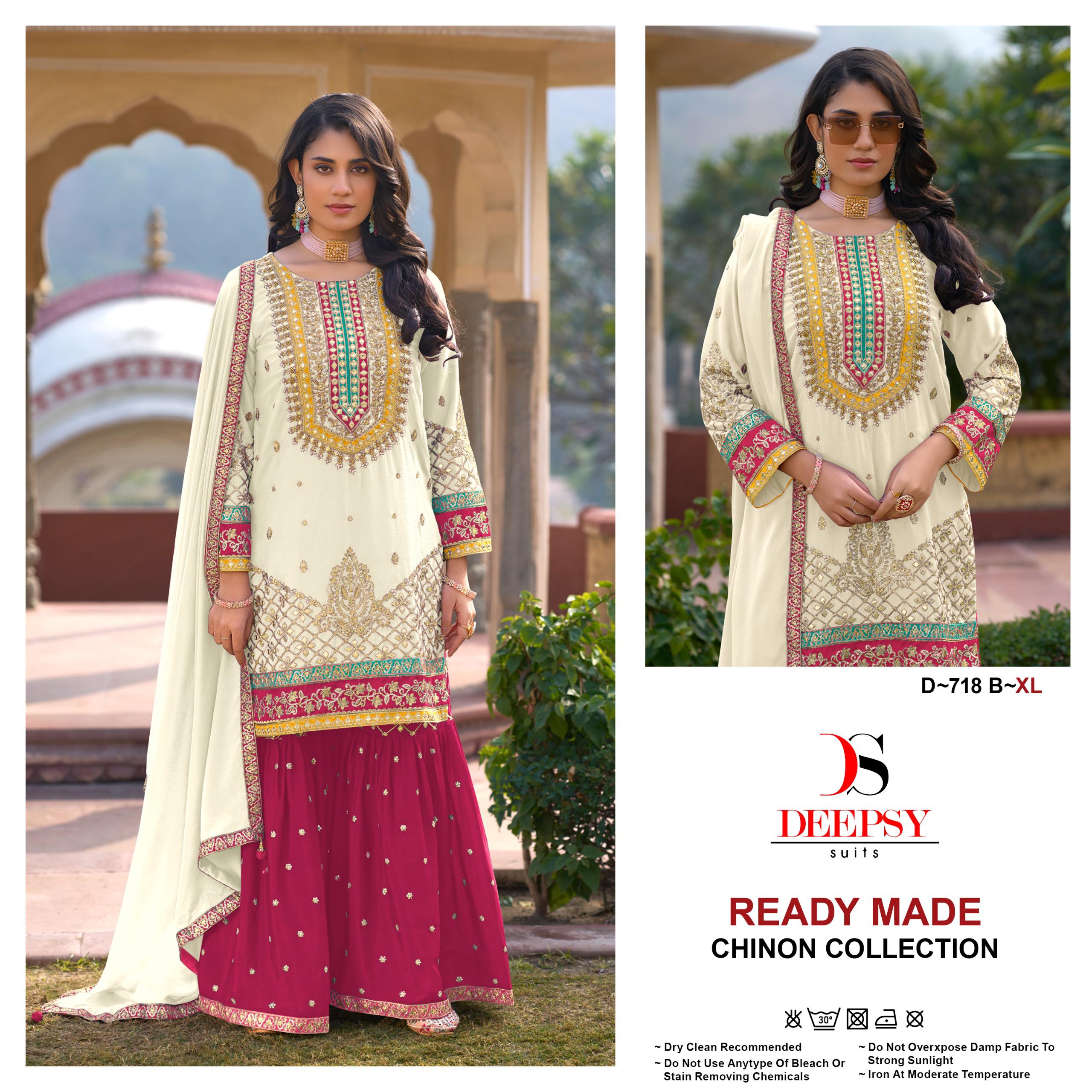 Deepsy D 718 Embroidered Wholesale Readymade Pakistani Salwar Suit Catalog - Image 4