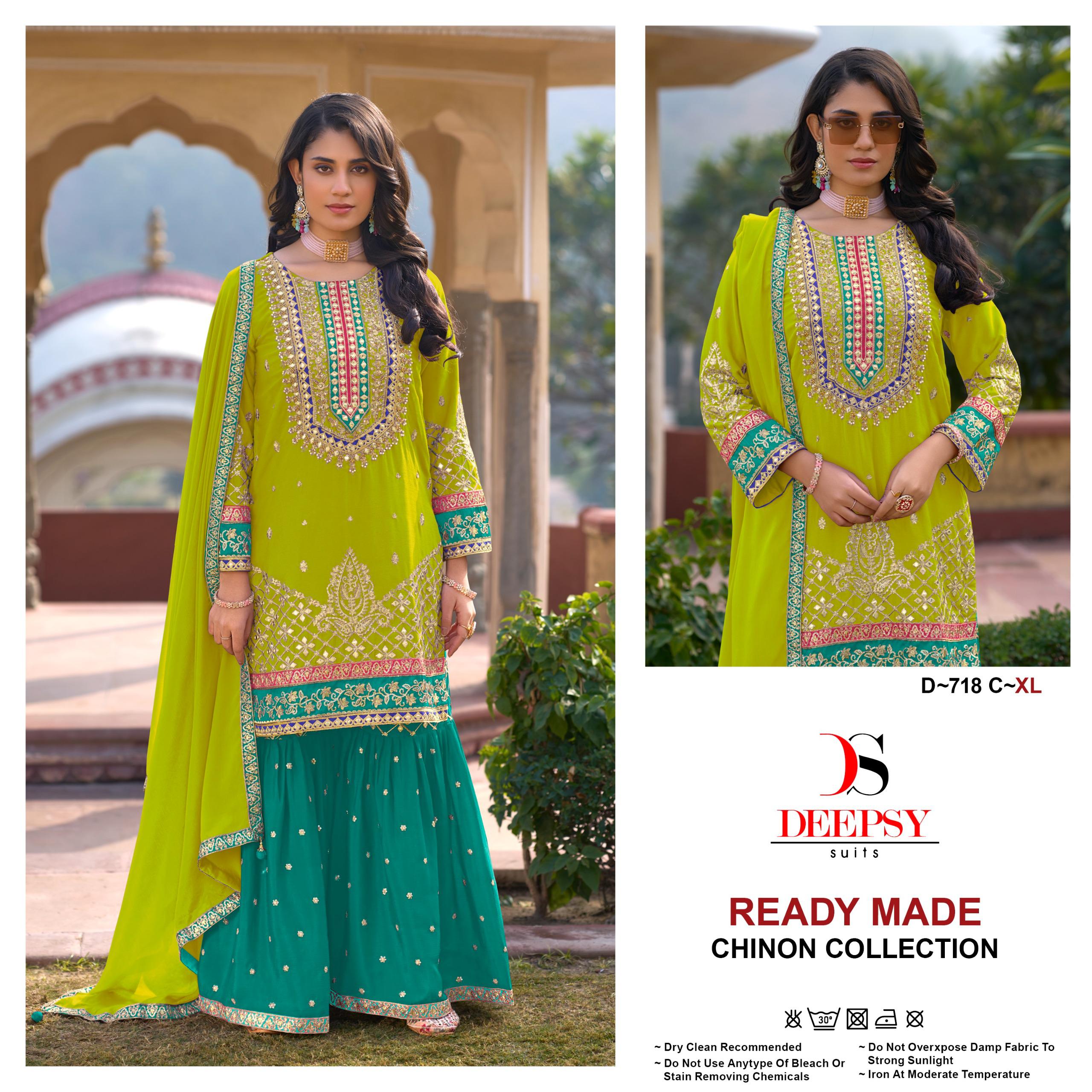 Deepsy D 718 Embroidered Wholesale Readymade Pakistani Salwar Suit Catalog - Image 5