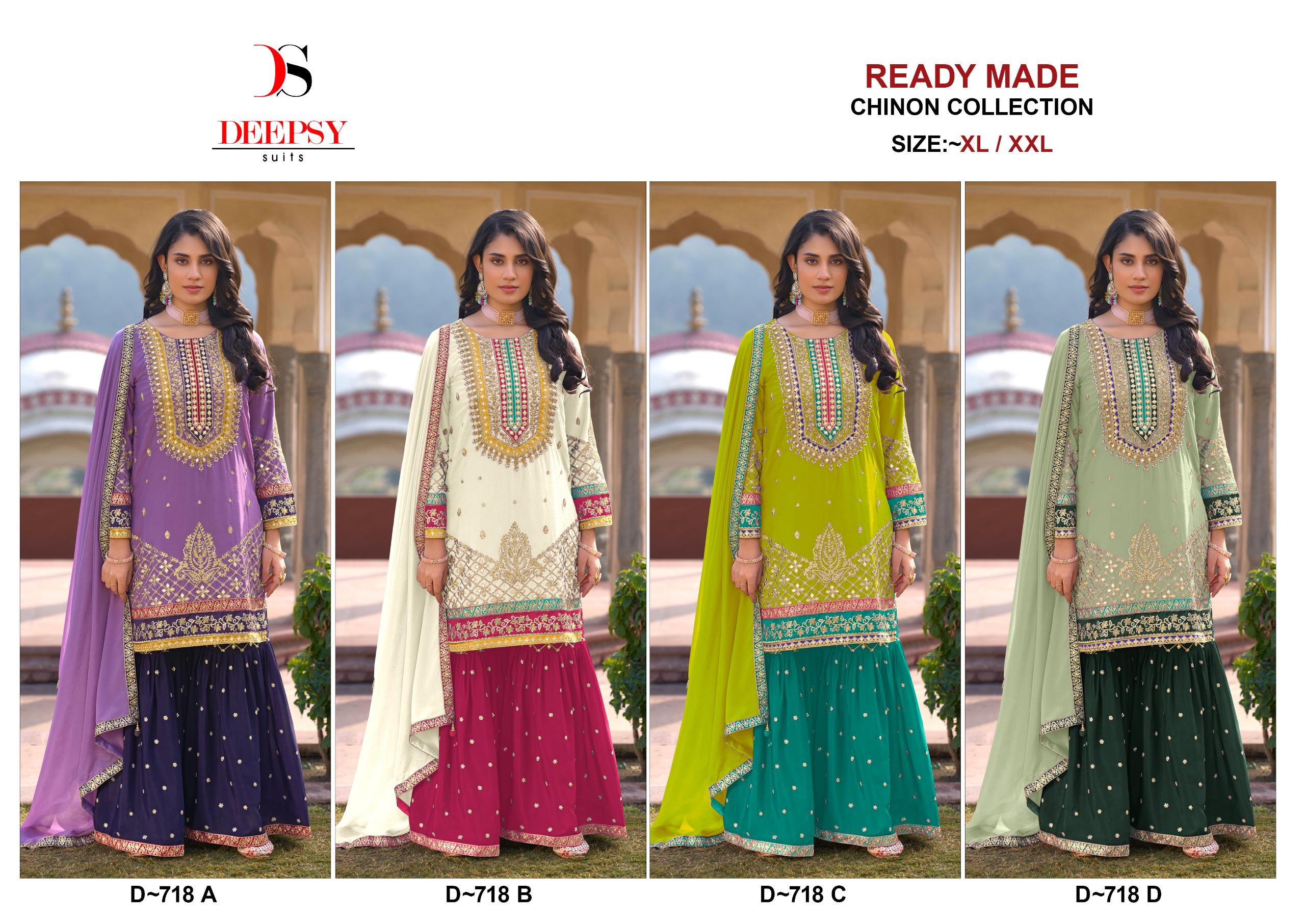 Deepsy D 718 Embroidered Wholesale Readymade Pakistani Salwar Suit Catalog - Image 6