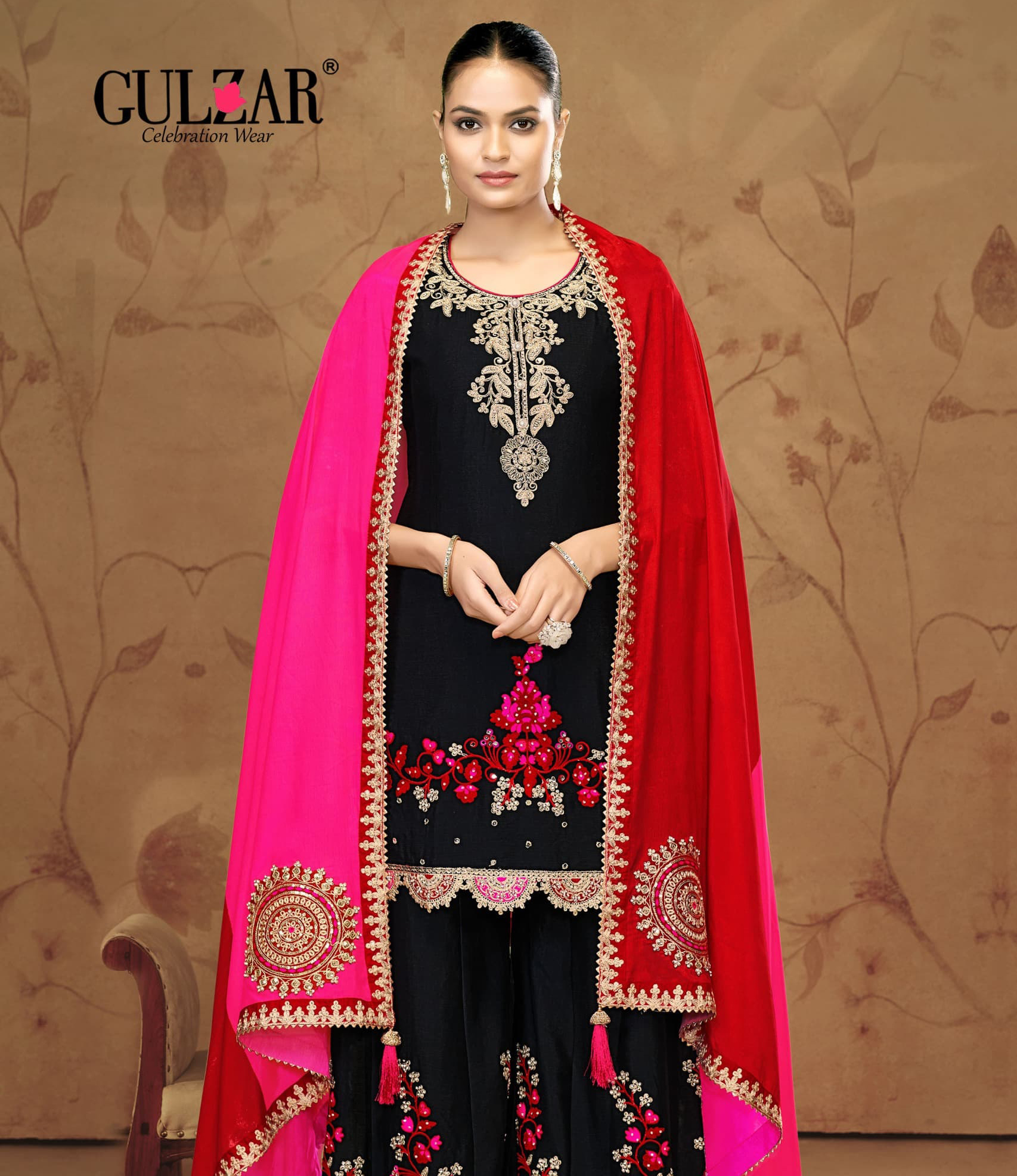 Gulzar Hazariphool Chinon Embroidered Wholesale Designer Salwar Suit Catalog
