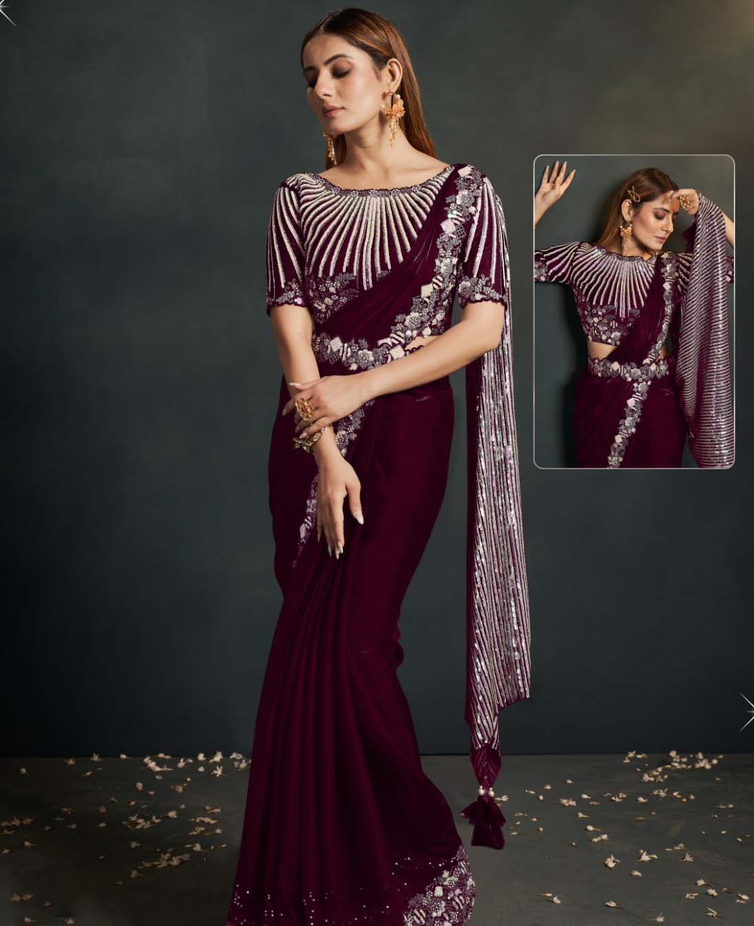 Mahotsav Mohmanthan Exotica 23307 C Crepe Satin Silk Wholesale Designer Ready To Wear Sarees Catalog