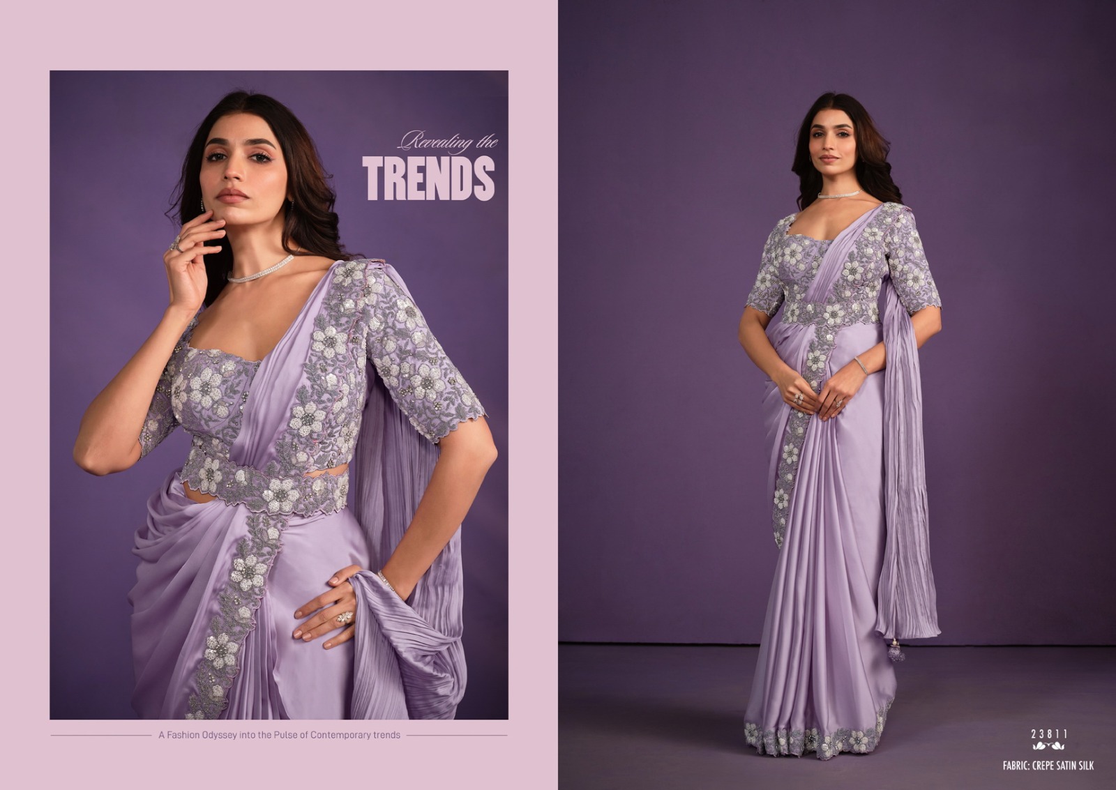 Mahotsav Mohmanthan Exotica 23811 Crepe Satin Silk Wholesale Designer Ready To Wear Sarees Catalog - Image 2