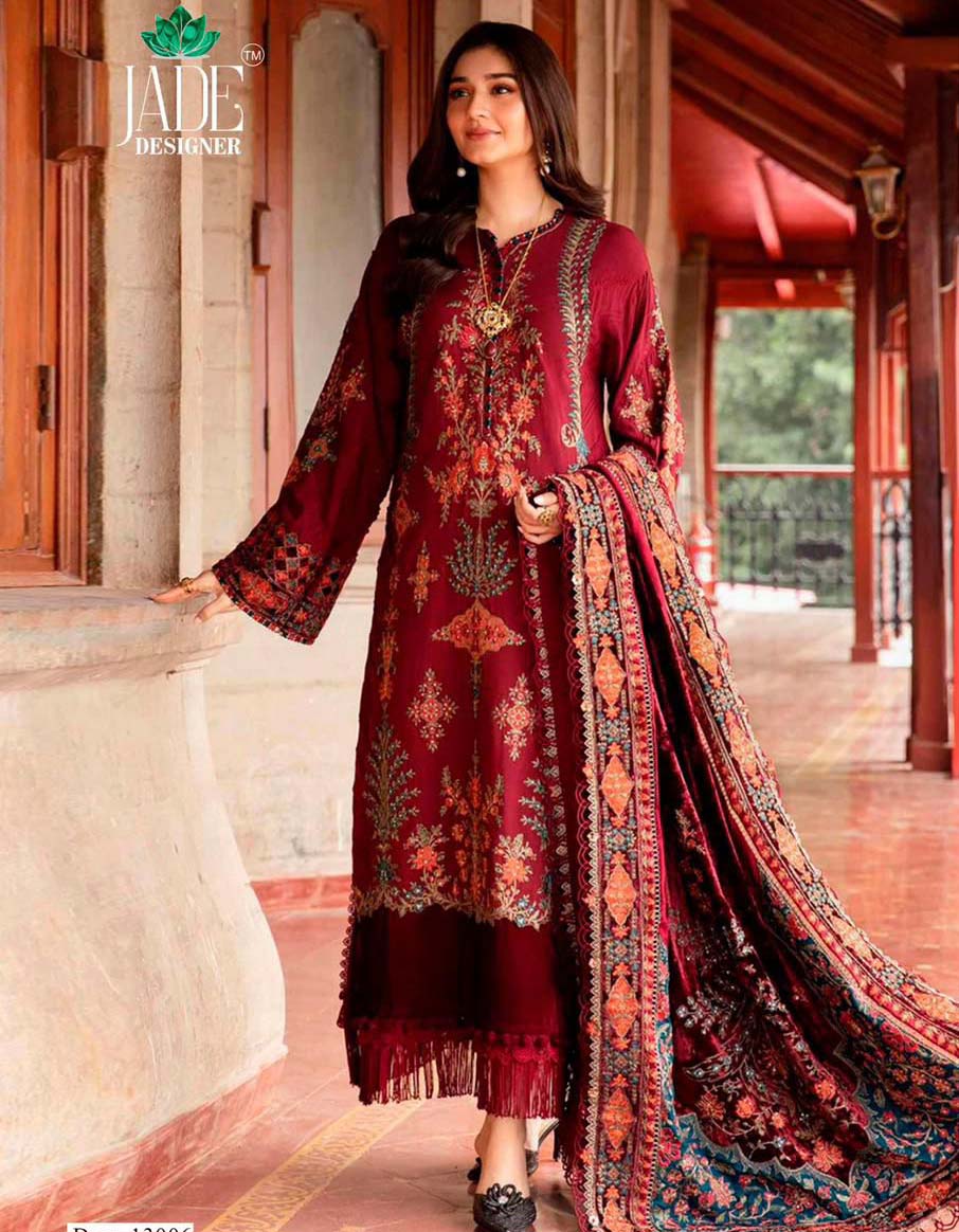 Jade Crimsons Vol 13 Exclusive Heavy Lawn Wholesale Pakistani Dress Material Catalog