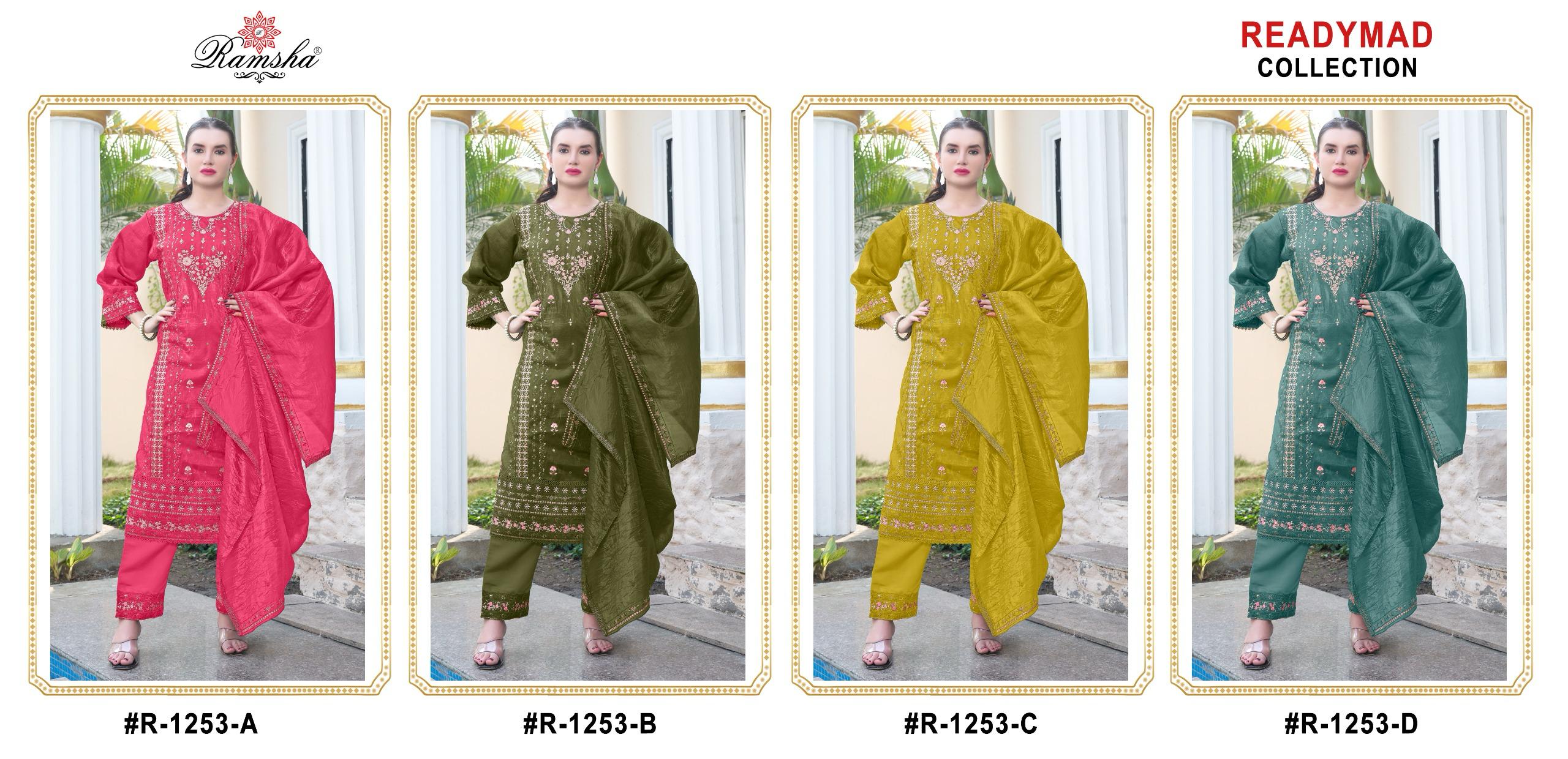 Ramsha R 1253 Nx Gold Crush Wholesale Pakistani Readymade Salwar Suit Catalog - Image 5