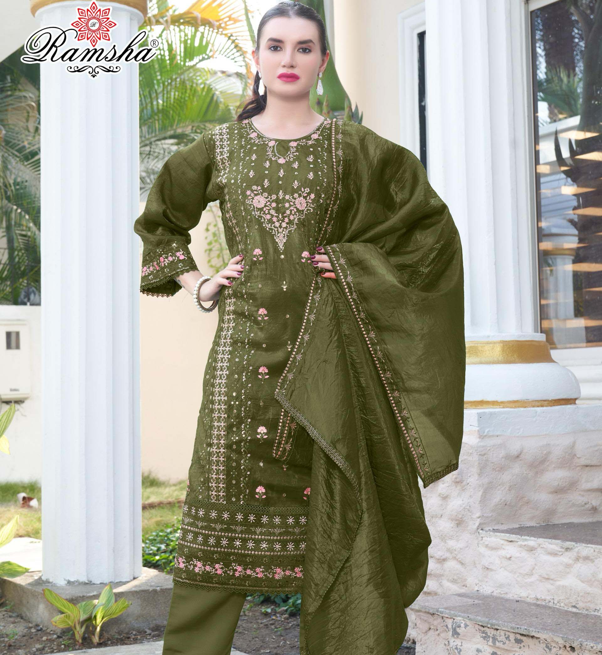 Ramsha R 1253 Nx Gold Crush Wholesale Pakistani Readymade Salwar Suit Catalog