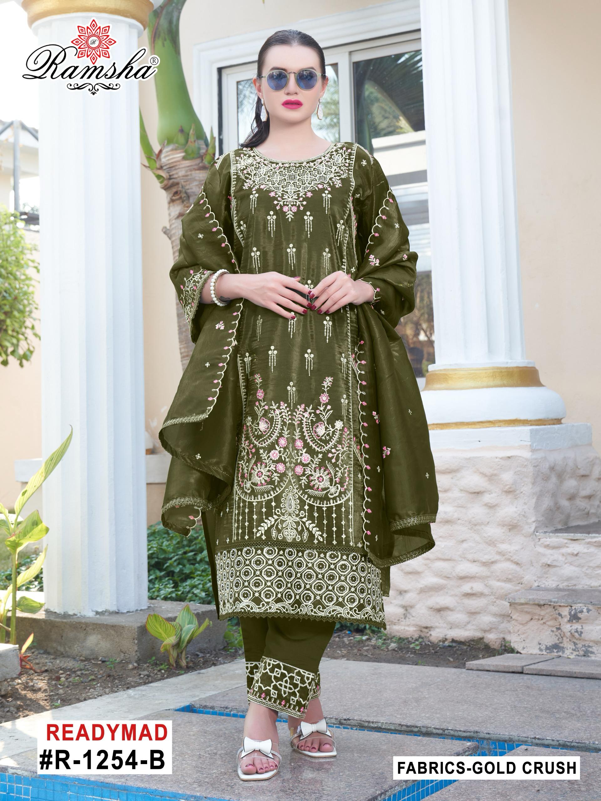 Ramsha R 1254 Nx Gold Crush Wholesale Pakistani Readymade Salwar Suit Catalog - Image 2