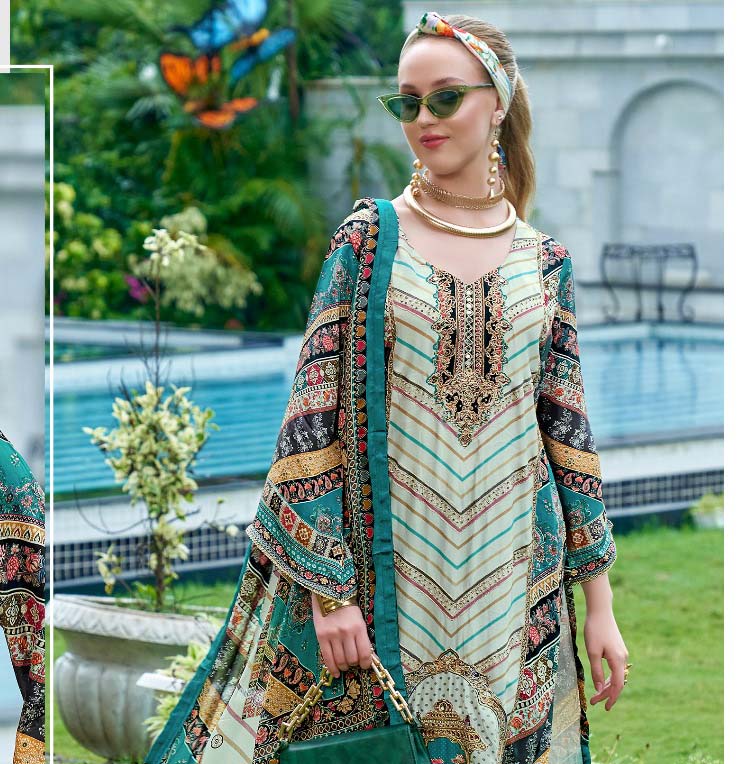 Fepic 1898 Pure Natural Crape Printed Wholesale Pakistani Salwar Suit Catalog