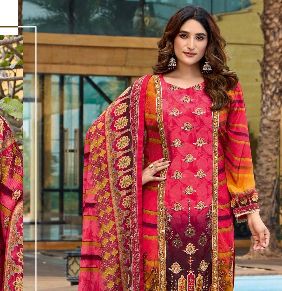 Fepic 1939 Pure Natural Crape Printed Wholesale Pakistani Salwar Suit Catalog