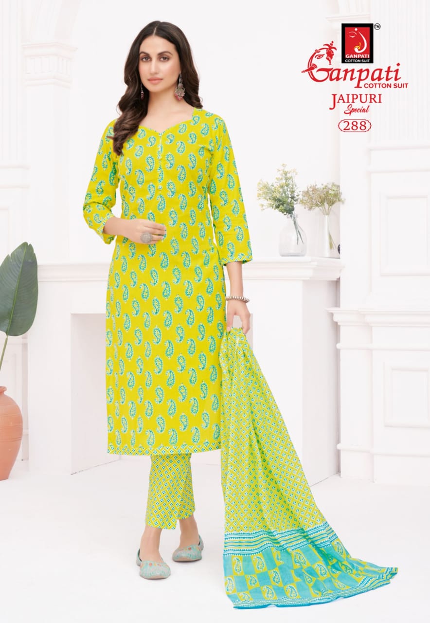 Ganpati Jaipuri Pant Vol-13 Cotton Wholesale Fancy Salwar Suit Catalog - Image 9