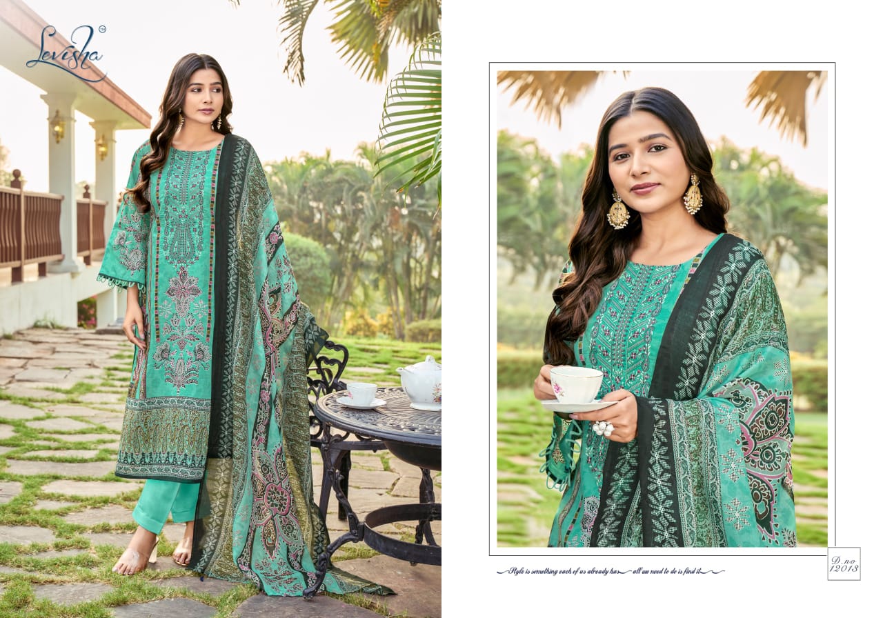 Levisha Naira Nx Vo-12 Premium Pakistani-Style Cotton Dress Material. - Image 7