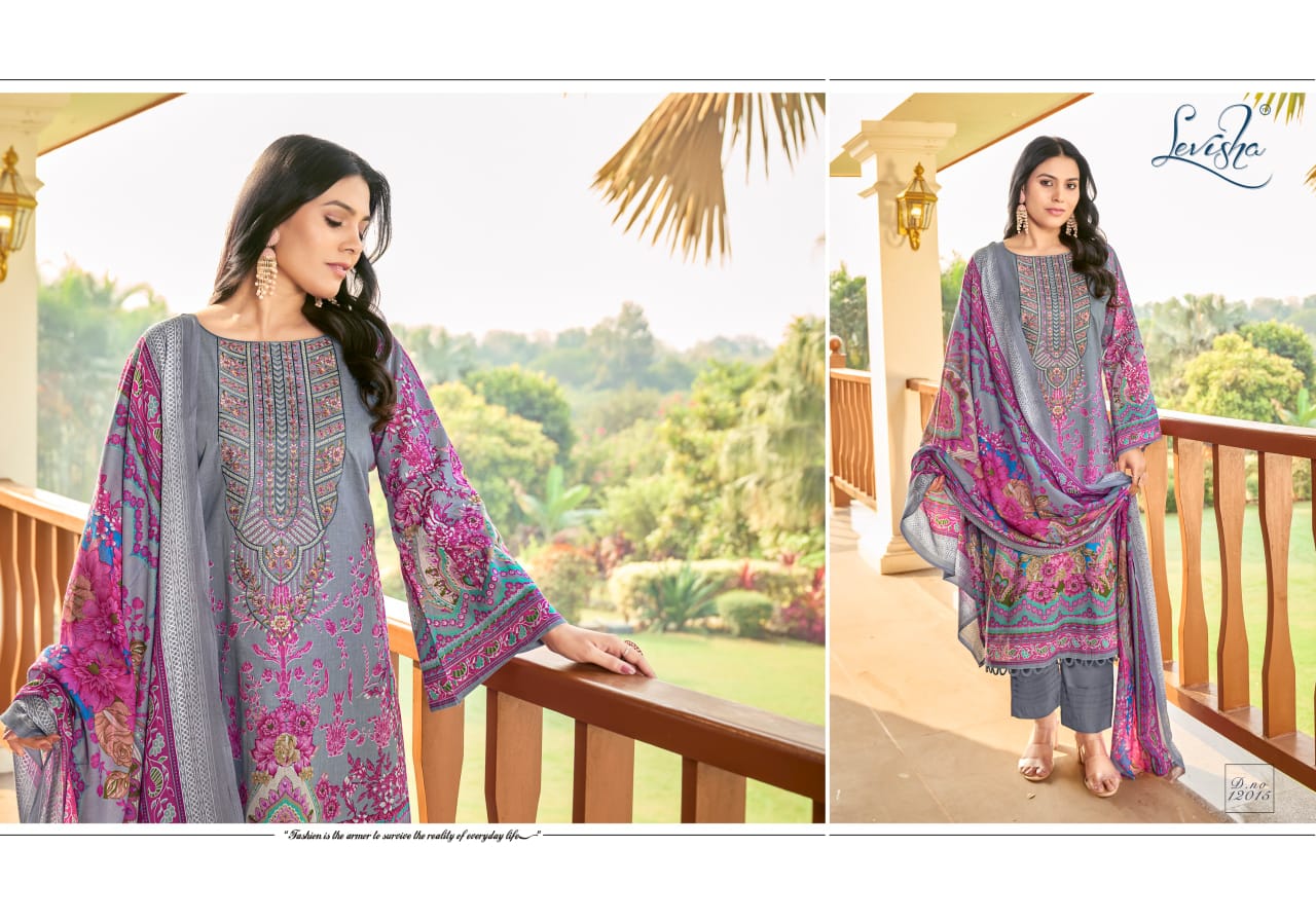 Levisha Naira Nx Vo-12 Premium Pakistani-Style Cotton Dress Material. - Image 8