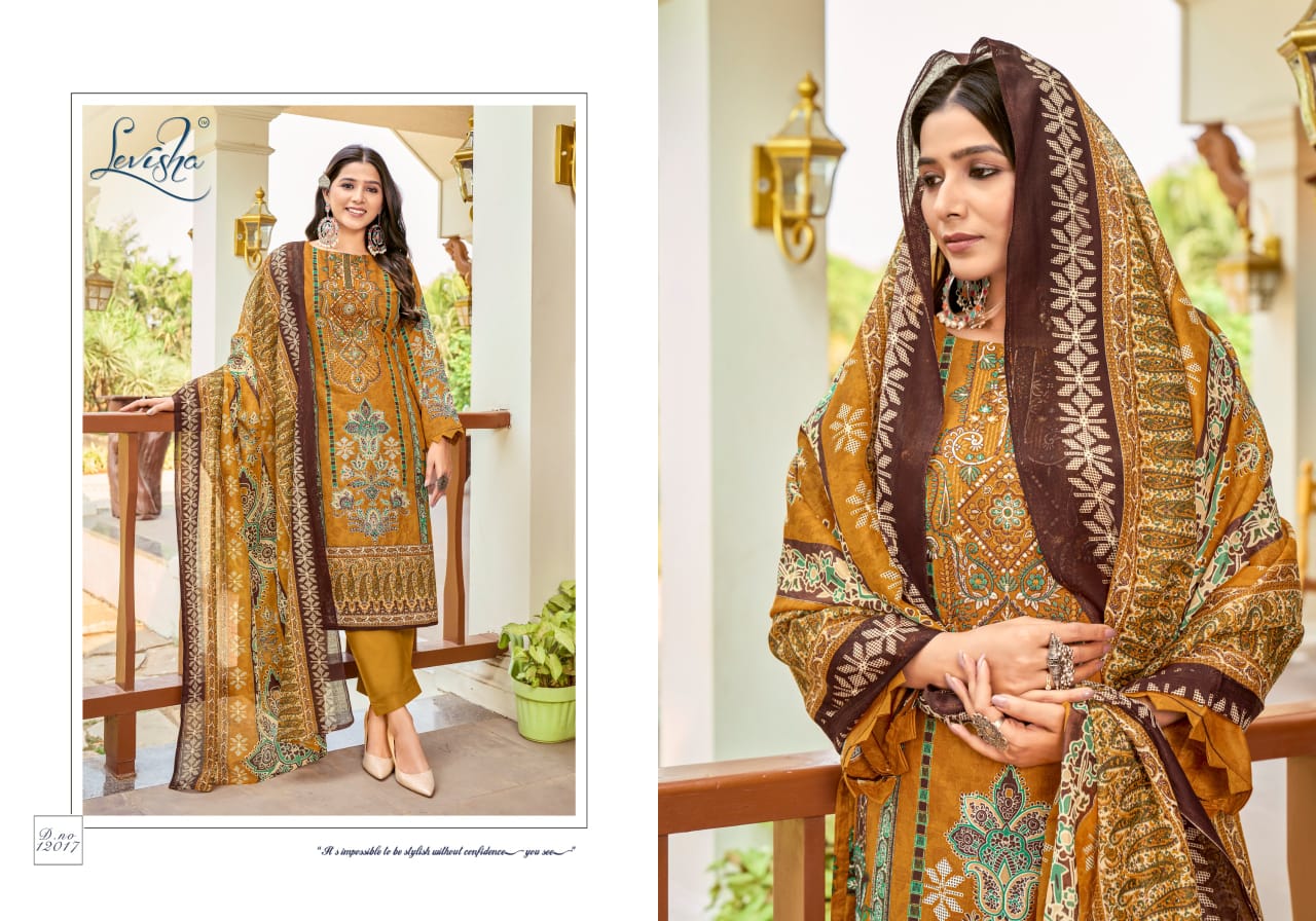 Levisha Naira Nx Vo-12 Premium Pakistani-Style Cotton Dress Material. - Image 9