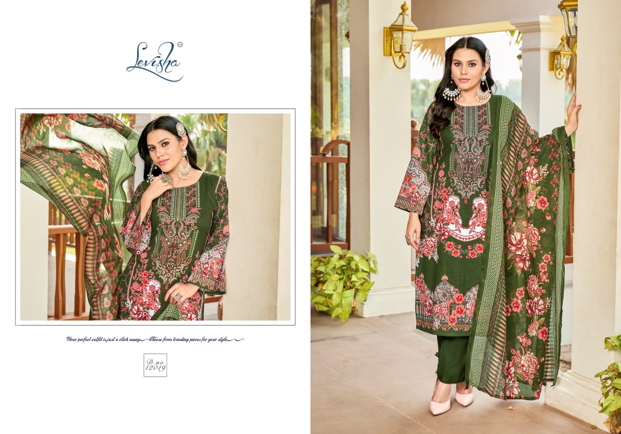 Levisha Naira Nx Vo-12 Premium Pakistani-Style Cotton Dress Material. - Image 4