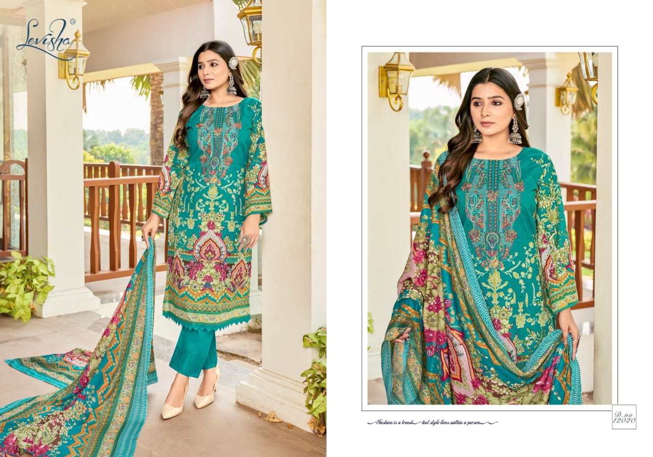 Levisha Naira Nx Vo-12 Premium Pakistani-Style Cotton Dress Material. - Image 6