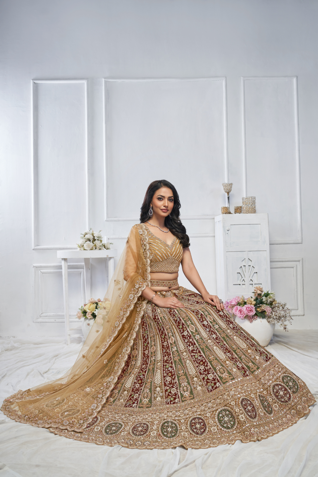 Majestic Musturd Colour Bridal Lehenga