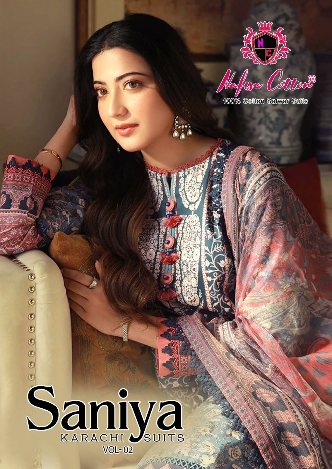 Nafisa Saniya Vol-02 Cotton Wholesale Karachi Dress Material Catalog