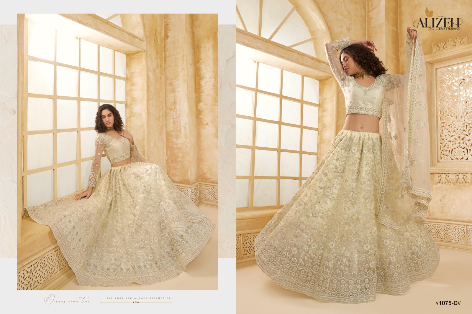 Alizeh The White Bride Vol-02 Premium Net Bridal Lehenga with Intricate Stonework - Image 8