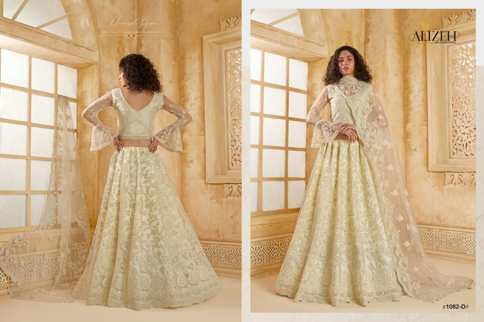 Alizeh The White Bride Vol-02 Premium Net Bridal Lehenga with Intricate Stonework - Image 16