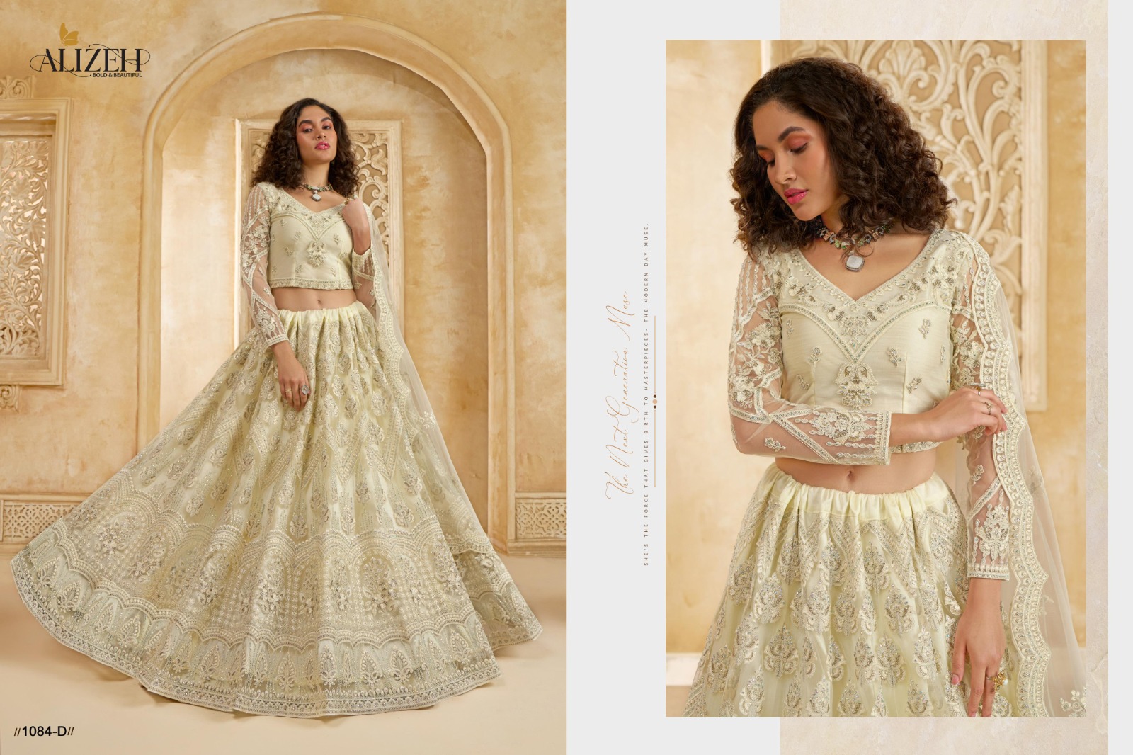 Alizeh The White Bride Vol-02 Premium Net Bridal Lehenga with Intricate Stonework - Image 24