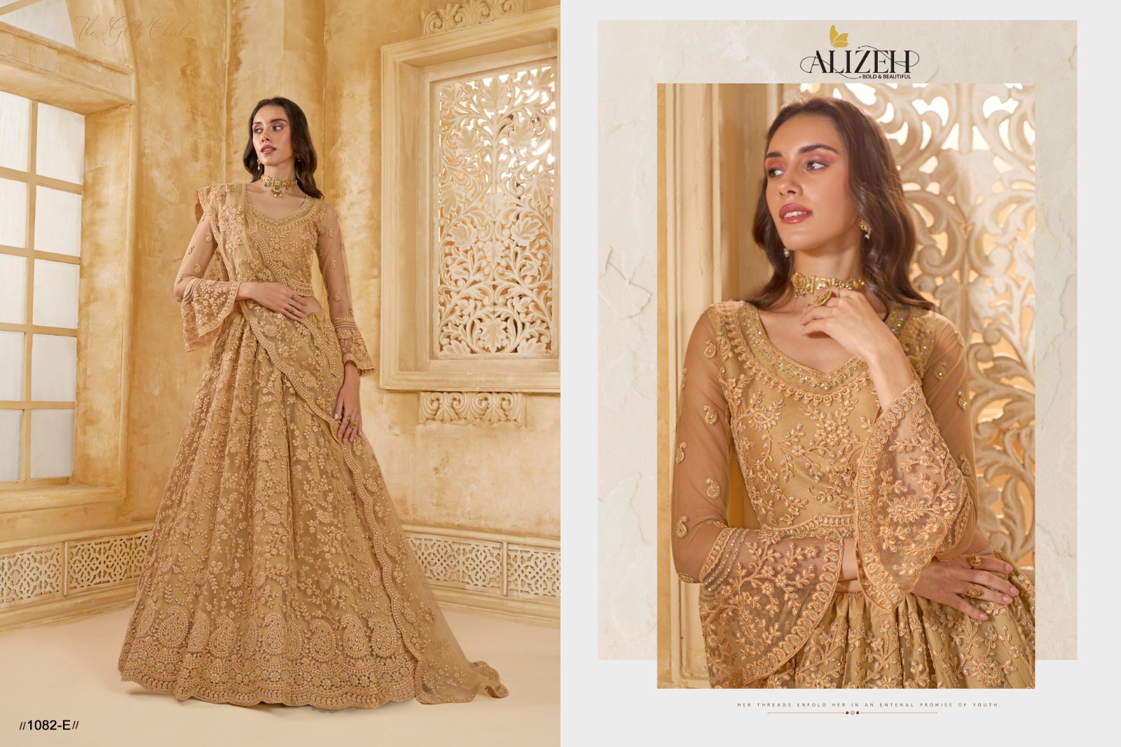 Alizeh The White Bride Vol-02 Premium Net Bridal Lehenga with Intricate Stonework - Image 18